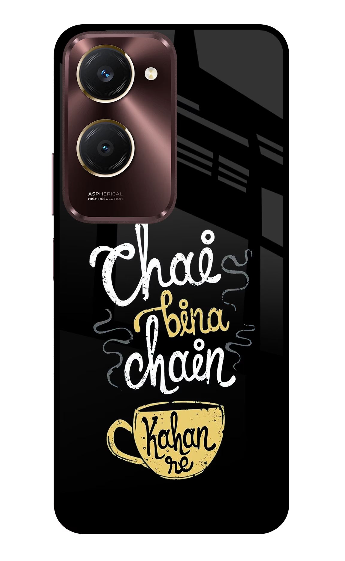 Chai Bina Chain Kaha Re Vivo Y28s 5G Glass Case - Chai Bina Chain Kaha Re Vivo Y28s 5G Glass Case Chai Bina Chain Kaha Re Vivo Y28s 5G Glass Case