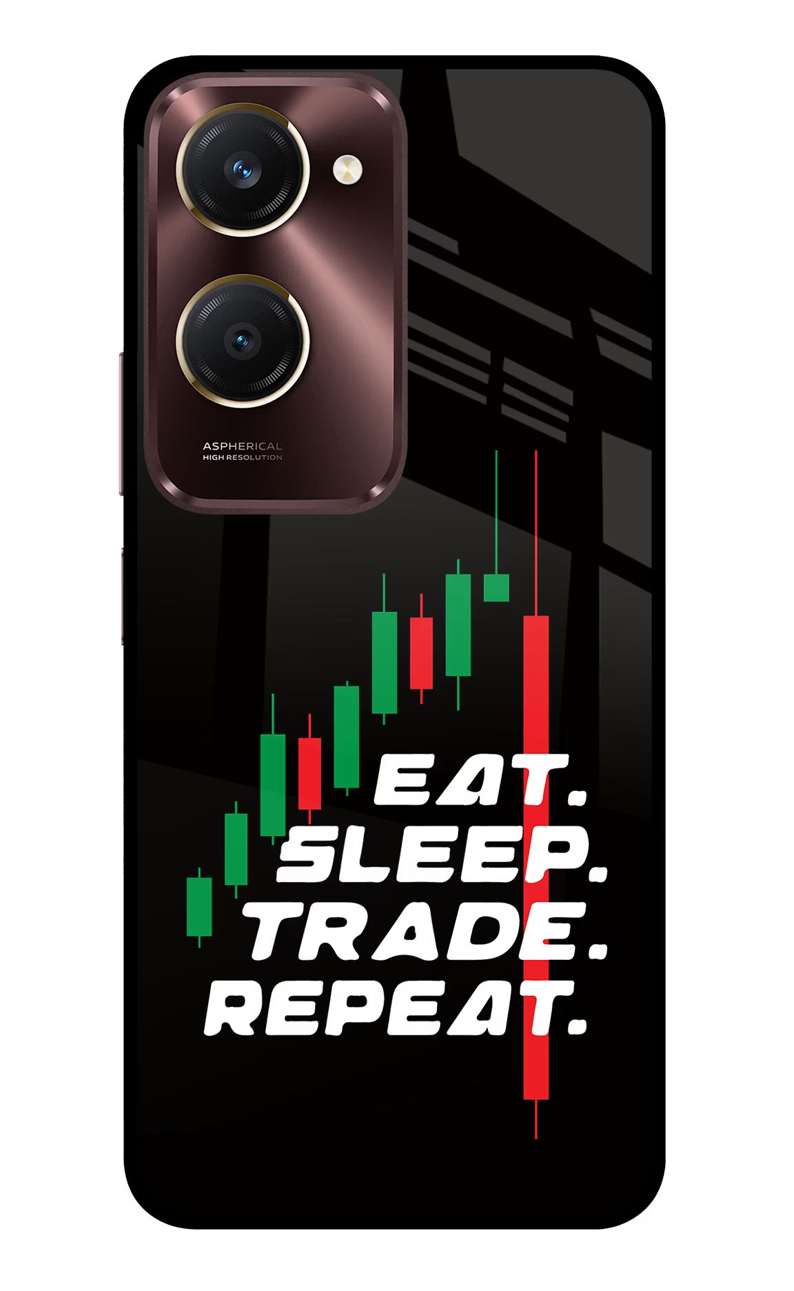 Eat Sleep Trade Repeat Vivo Y28s 5G Glass Case - Eat Sleep Trade Repeat Vivo Y28s 5G Glass Case Eat Sleep Trade Repeat Vivo Y28s 5G Glass Case