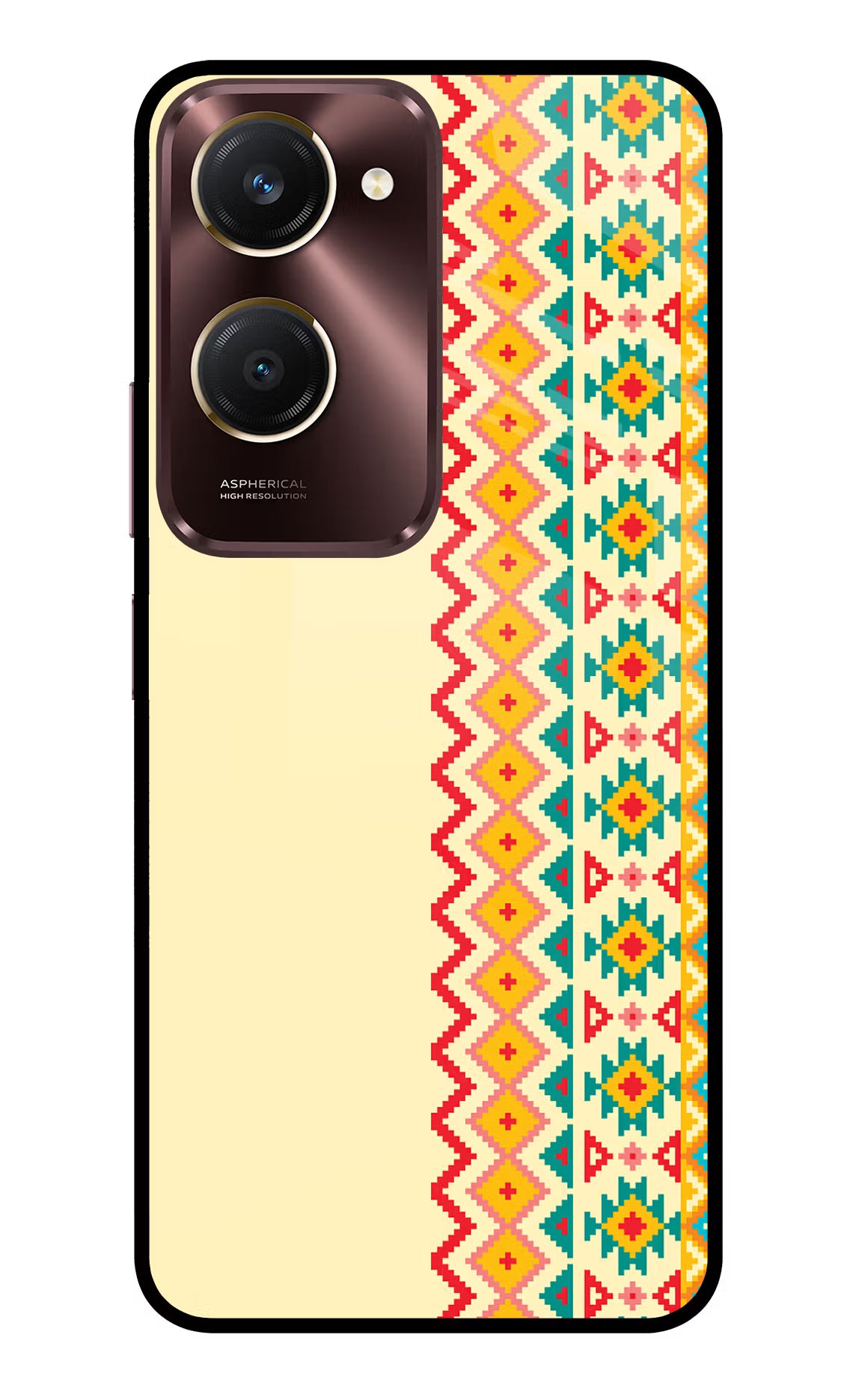 Ethnic Seamless Vivo Y28s 5G Glass Case - Ethnic Seamless Vivo Y28s 5G Glass Case Ethnic Seamless Vivo Y28s 5G Glass Case