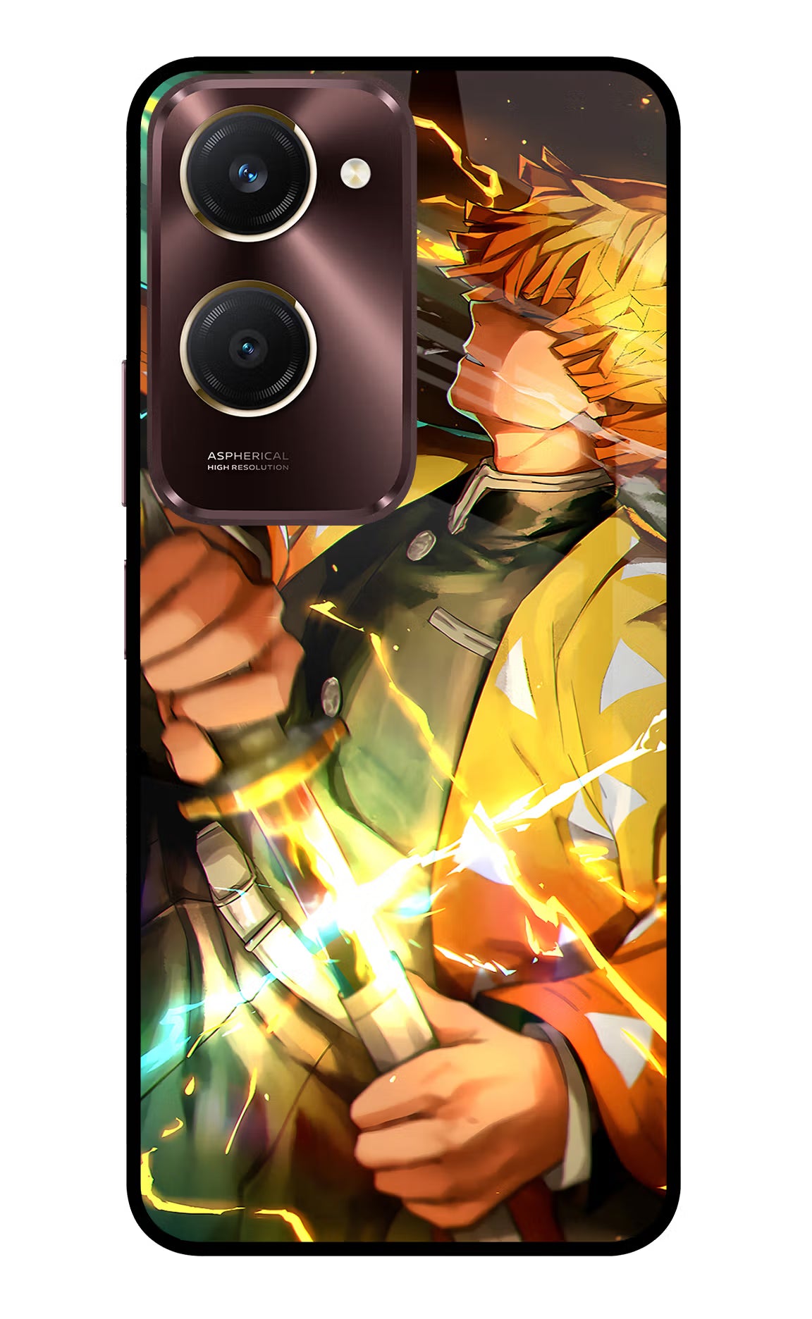 Demon Slayer Vivo Y28s 5G Glass Case - Demon Slayer Vivo Y28s 5G Glass Case Demon Slayer Vivo Y28s 5G Glass Case