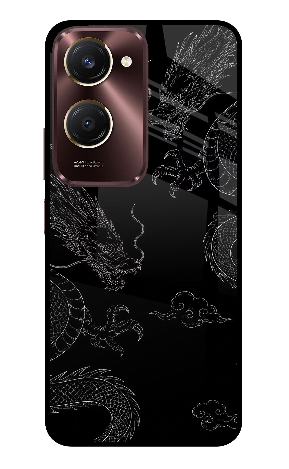 Twin Dragons Vivo Y28s 5G Glass Case - Twin Dragons Vivo Y28s 5G Glass Case Twin Dragons Vivo Y28s 5G Glass Case