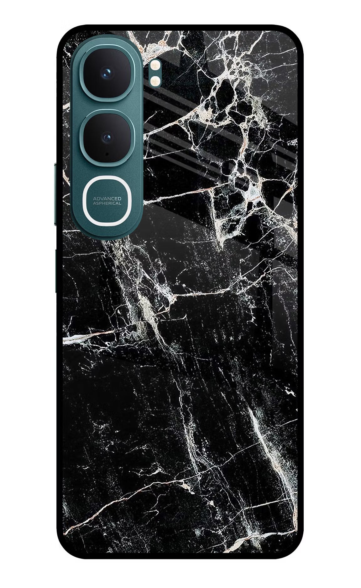 Black Marble Texture Vivo Y31 5G Back Cover - Black Marble Texture Vivo Y31 5G Glass Case Back Cover by Casekaro Black Marble Texture Vivo Y31 5G Glass Case Back Cover by Casekaro