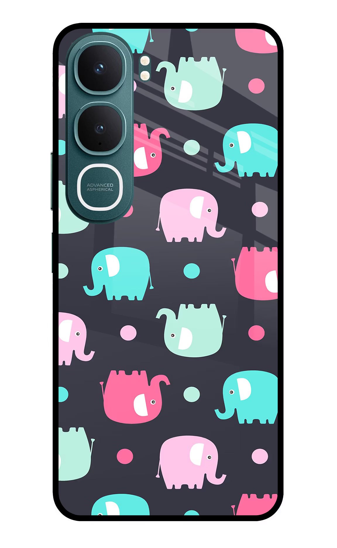 Elephants Vivo Y31 5G Glass Case - Elephants Vivo Y31 5G Glass Case Elephants Vivo Y31 5G Glass Case