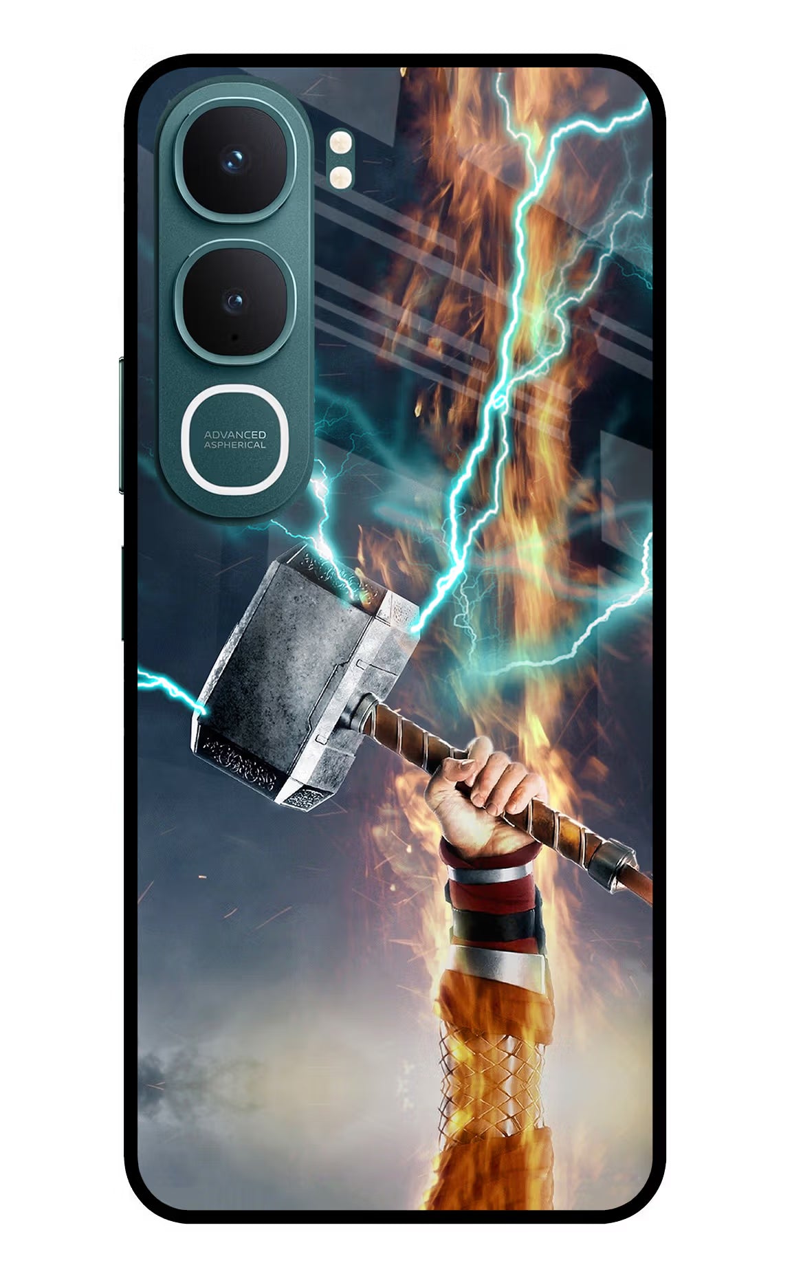 Thor Hammer Mjolnir Vivo Y31 5G Back Cover - Thor Hammer Mjolnir Vivo Y31 5G Glass Case Back Cover by Casekaro Thor Hammer Mjolnir Vivo Y31 5G Glass Case Back Cover by Casekaro
