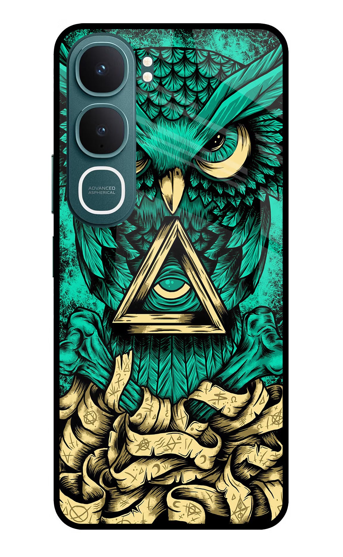 Green Owl Vivo Y31 5G Glass Case - Green Owl Vivo Y31 5G Glass Case Green Owl Vivo Y31 5G Glass Case