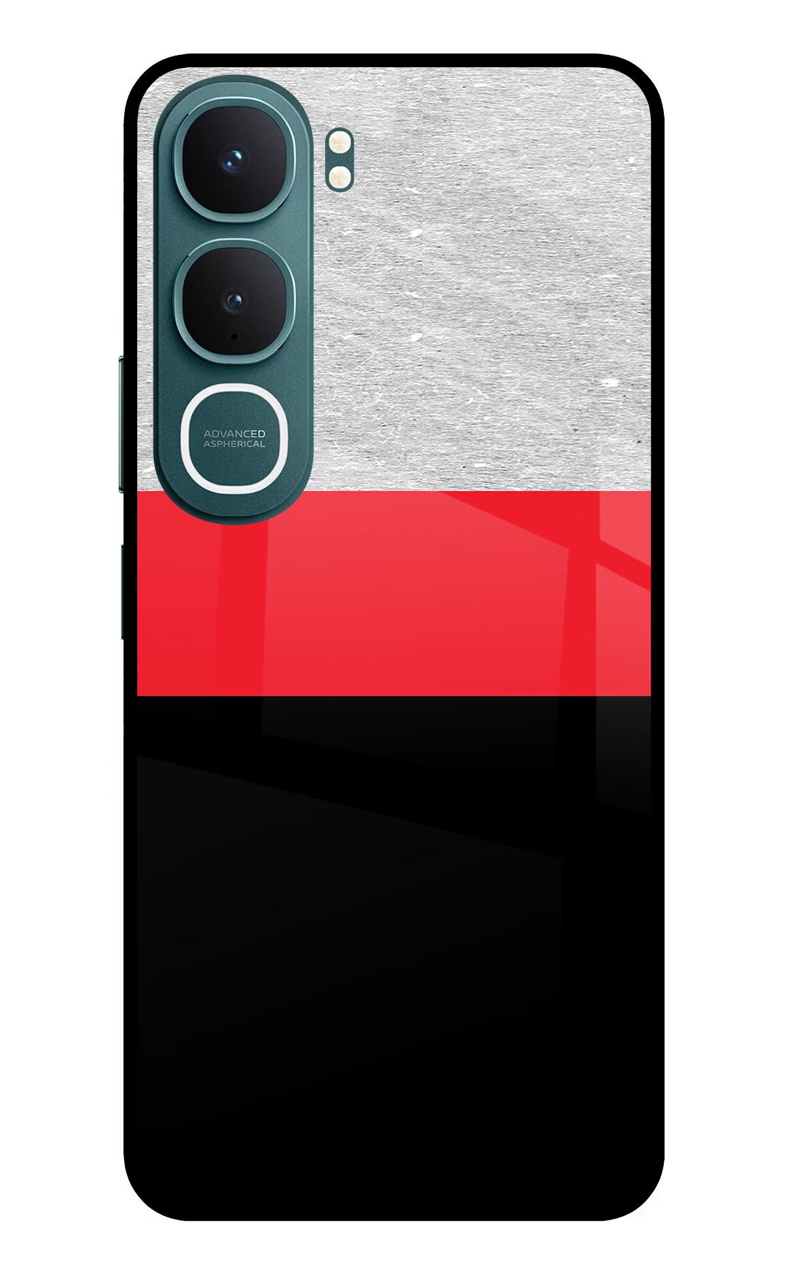 Tri Color Pattern Vivo Y31 5G Back Cover - Tri Color Pattern Vivo Y31 5G Glass Case Back Cover by Casekaro Tri Color Pattern Vivo Y31 5G Glass Case Back Cover by Casekaro