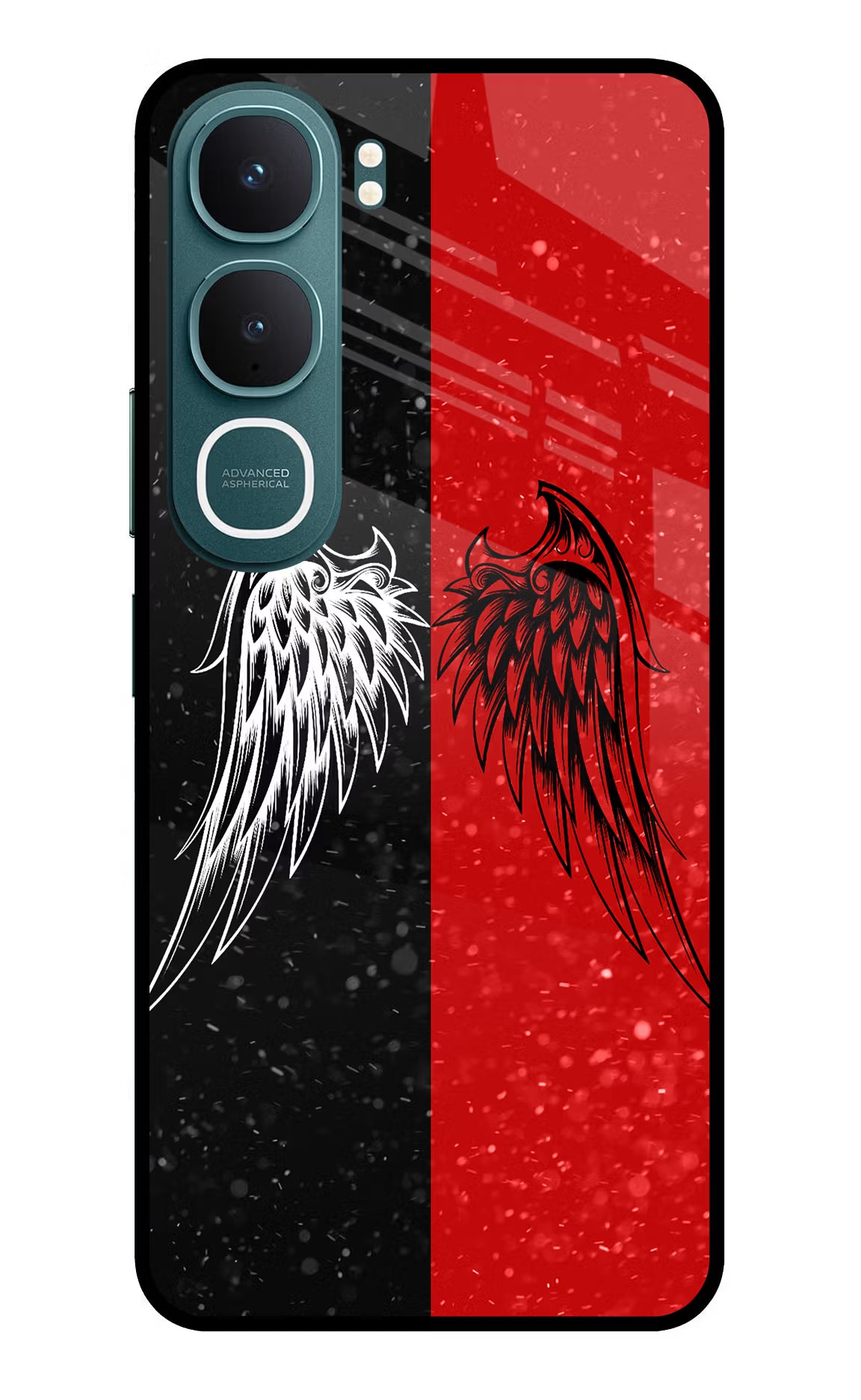 Wings Vivo Y31 5G Back Cover - Wings Vivo Y31 5G Glass Case Back Cover by Casekaro Wings Vivo Y31 5G Glass Case Back Cover by Casekaro