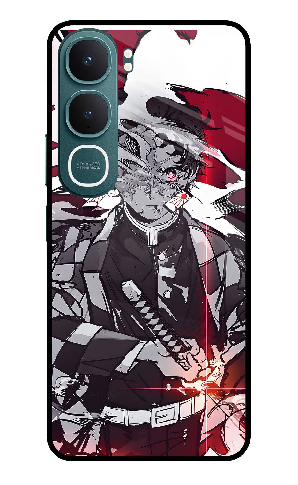 Demon Slayer Vivo Y31 5G Back Cover - Demon Slayer Vivo Y31 5G Glass Case Back Cover by Casekaro Demon Slayer Vivo Y31 5G Glass Case Back Cover by Casekaro