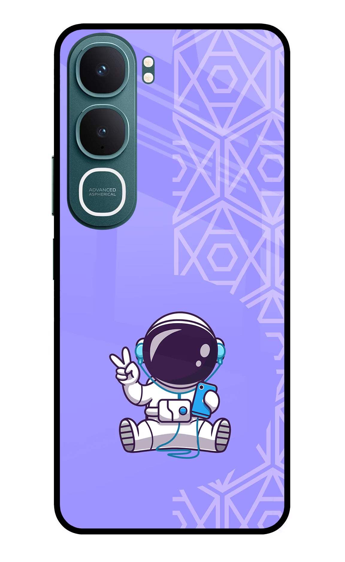 Cute Astronaut Chilling Vivo Y31 5G Glass Case - Cute Astronaut Chilling Vivo Y31 5G Glass Case Cute Astronaut Chilling Vivo Y31 5G Glass Case
