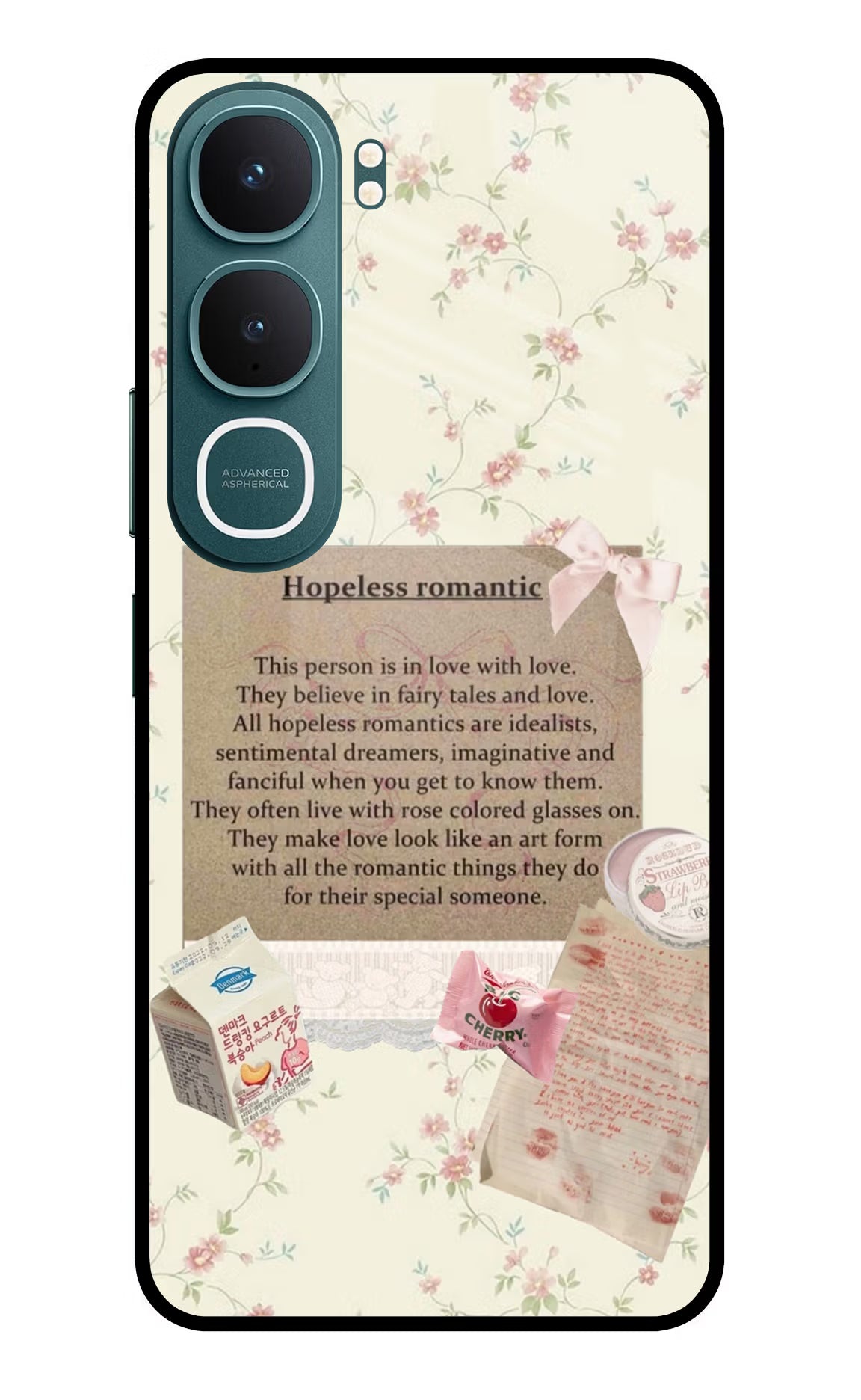 Hopeless Romantic Vivo Y31 5G Glass Case - Hopeless Romantic Vivo Y31 5G Glass Case Hopeless Romantic Vivo Y31 5G Glass Case