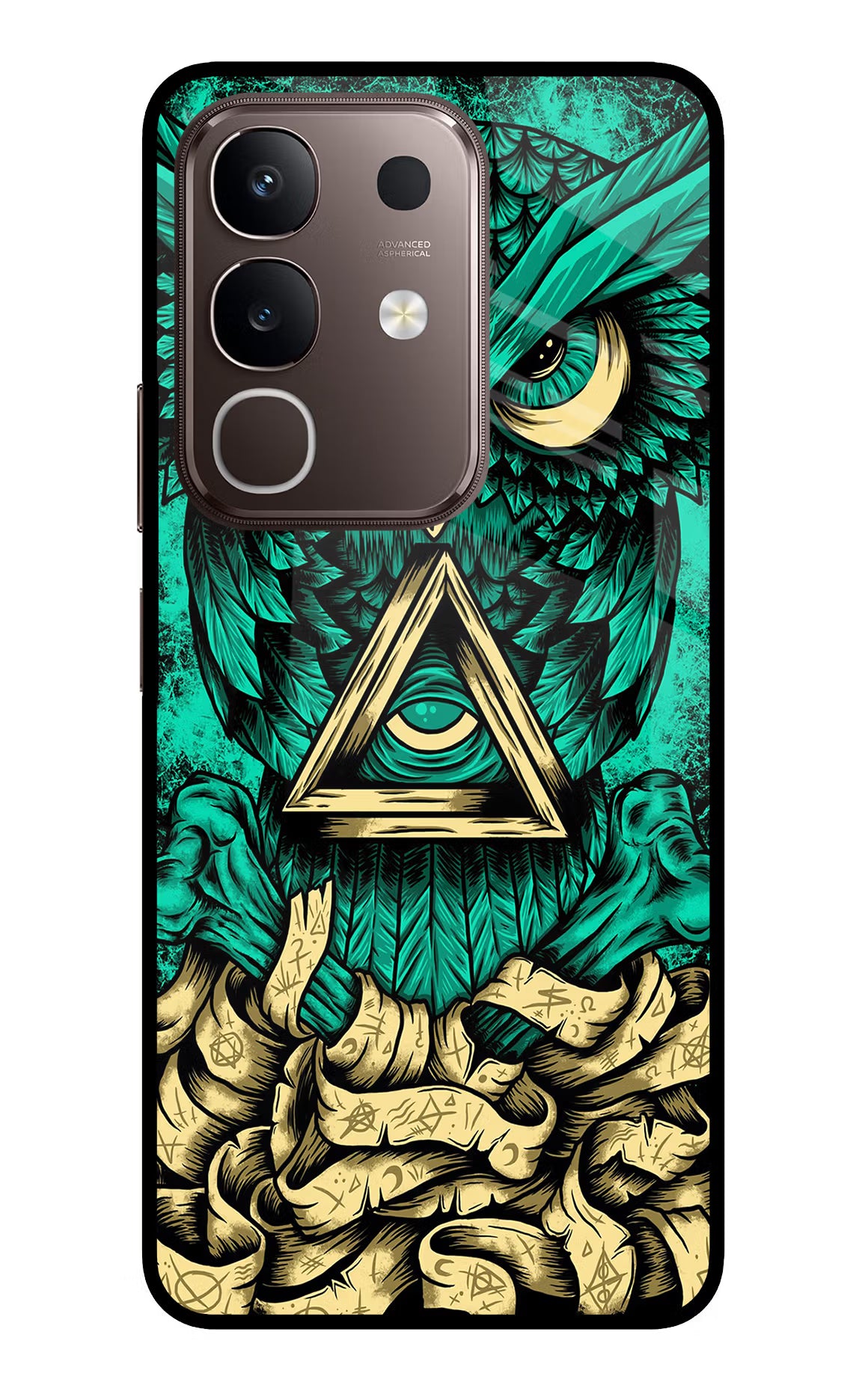 Green Owl Vivo Y31 Pro 5G Glass Case - Green Owl Vivo Y31 Pro 5G Glass Case Green Owl Vivo Y31 Pro 5G Glass Case