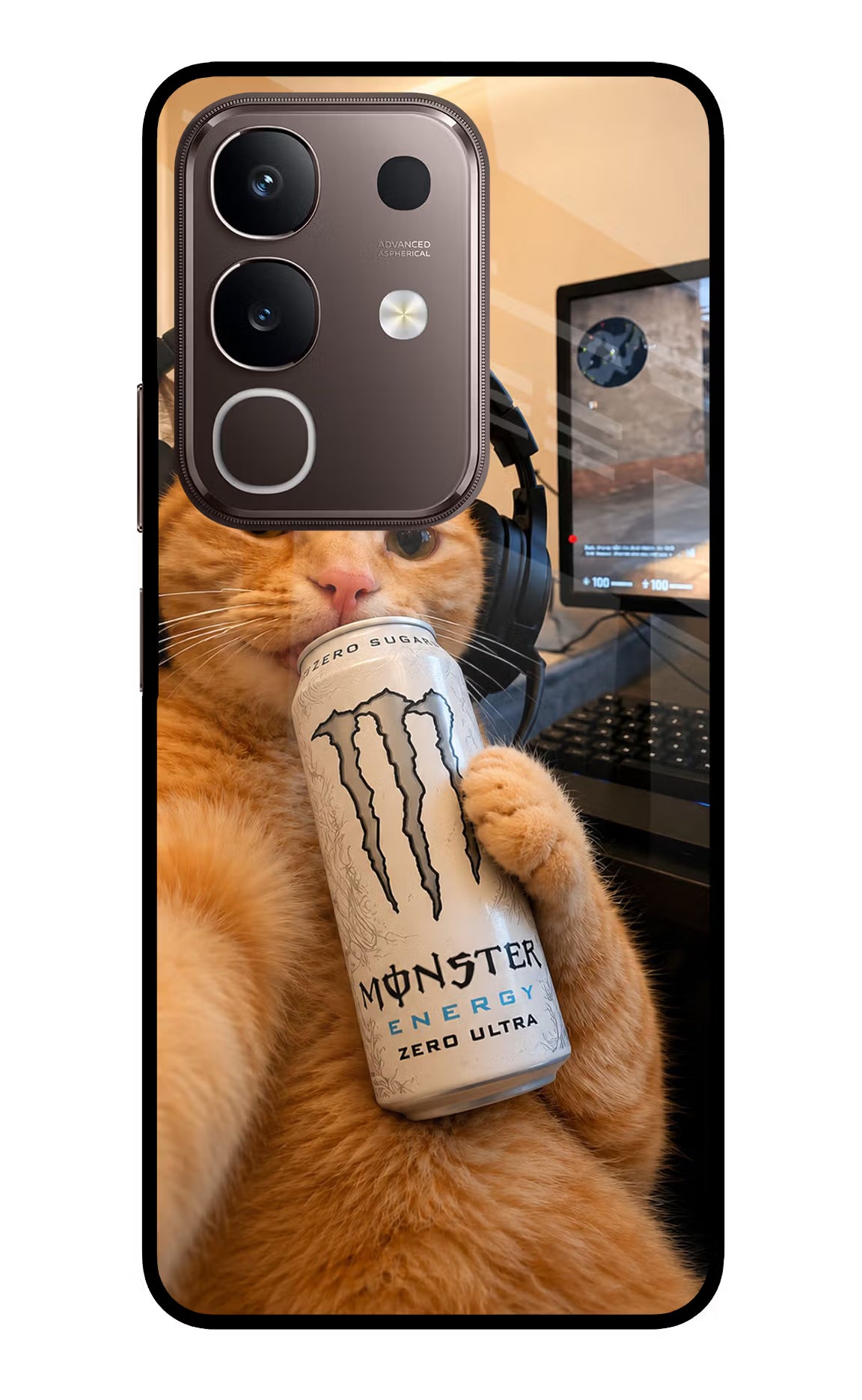 Gamer Cat Energy Vivo Y31 Pro 5G Glass Case - Gamer Cat Energy Vivo Y31 Pro 5G Glass Case Gamer Cat Energy Vivo Y31 Pro 5G Glass Case