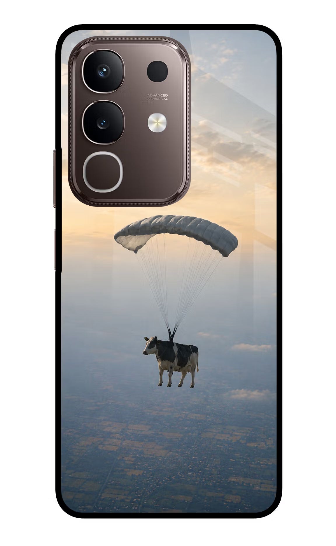 Skydiving Cow Vivo Y31 Pro 5G Glass Case - Skydiving Cow Vivo Y31 Pro 5G Glass Case Skydiving Cow Vivo Y31 Pro 5G Glass Case