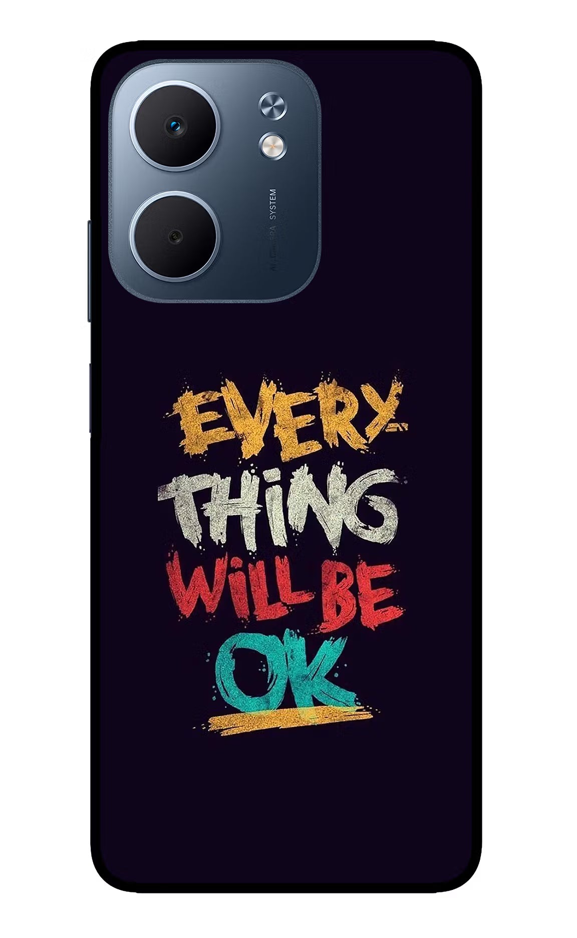 Everything Will Be Ok Oppo A5x 5G Back Cover - Everything Will Be Ok Oppo A5x 5G Glass Case Back Cover by Casekaro Everything Will Be Ok Oppo A5x 5G Glass Case Back Cover by Casekaro