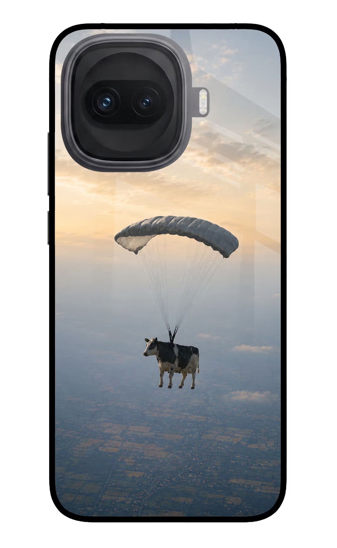 Skydiving Cow iQOO 15R 5G Glass Case - Skydiving Cow iQOO 15R 5G Glass Case Skydiving Cow iQOO 15R 5G Glass Case
