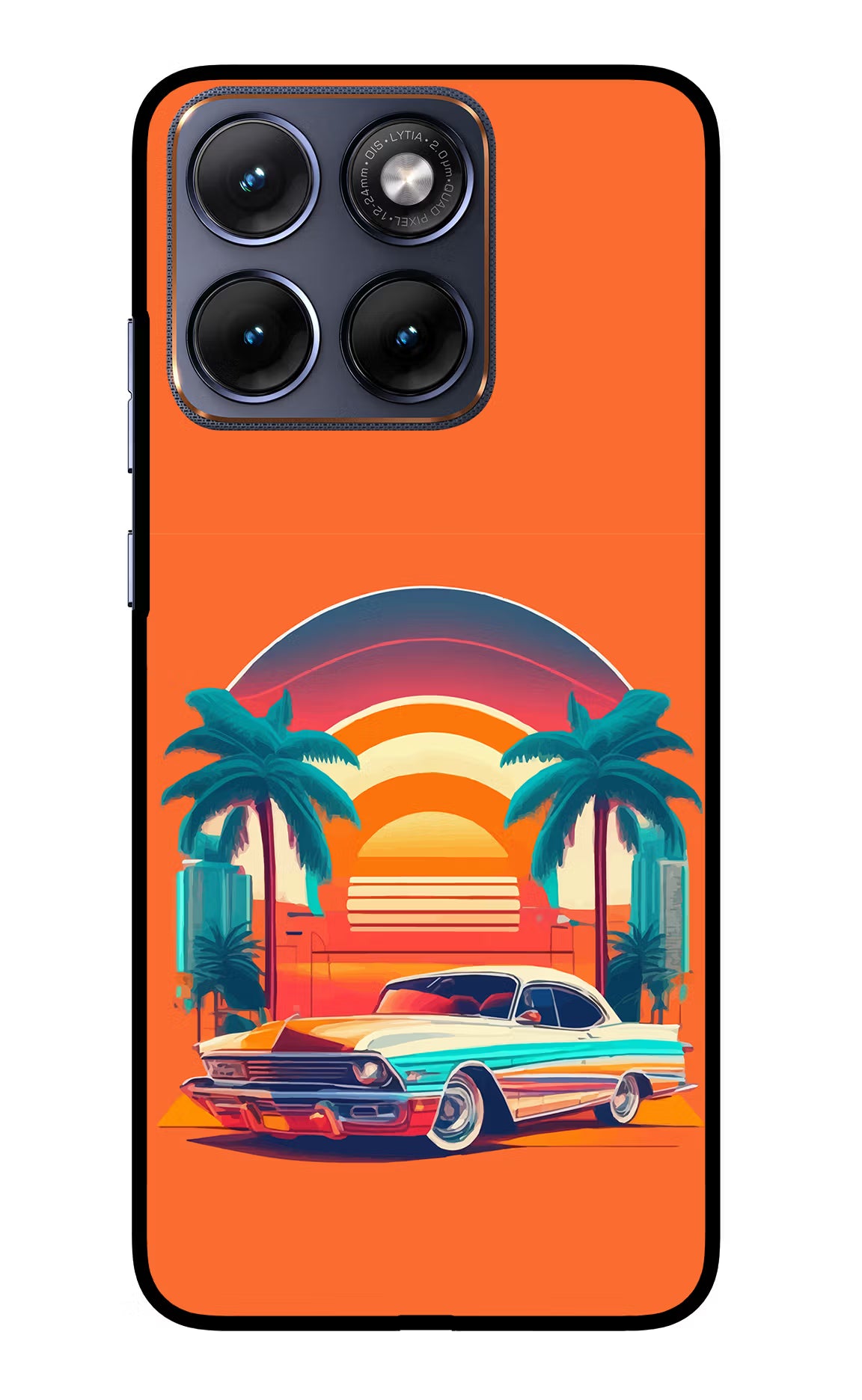 Palm Drive 80s Moto Edge 70 Fusion Glass Case - Palm Drive 80s Moto Edge 70 Fusion Glass Case Palm Drive 80s Moto Edge 70 Fusion Glass Case