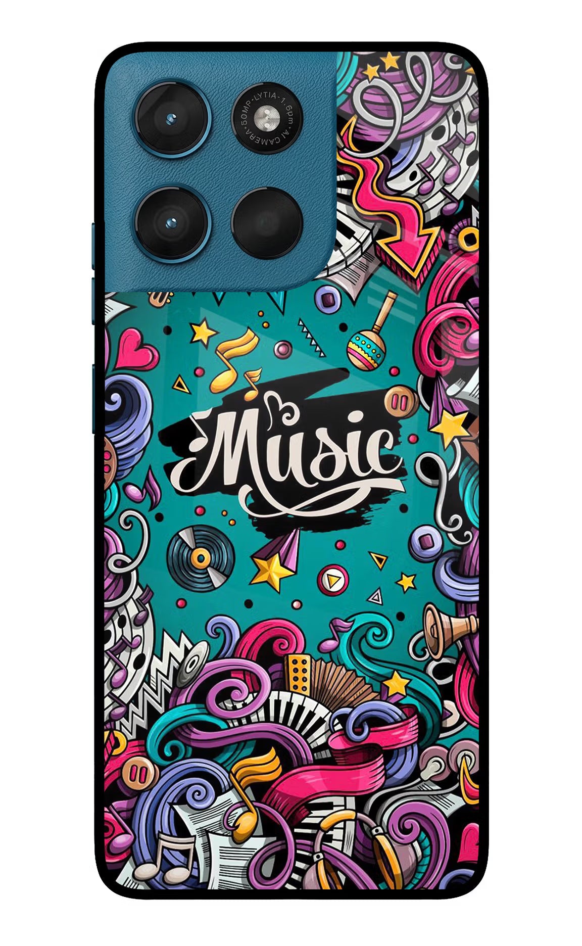 Music Graffiti Moto G57 Power 5G Glass Case - Music Graffiti Moto G57 Power 5G Glass Case Music Graffiti Moto G57 Power 5G Glass Case