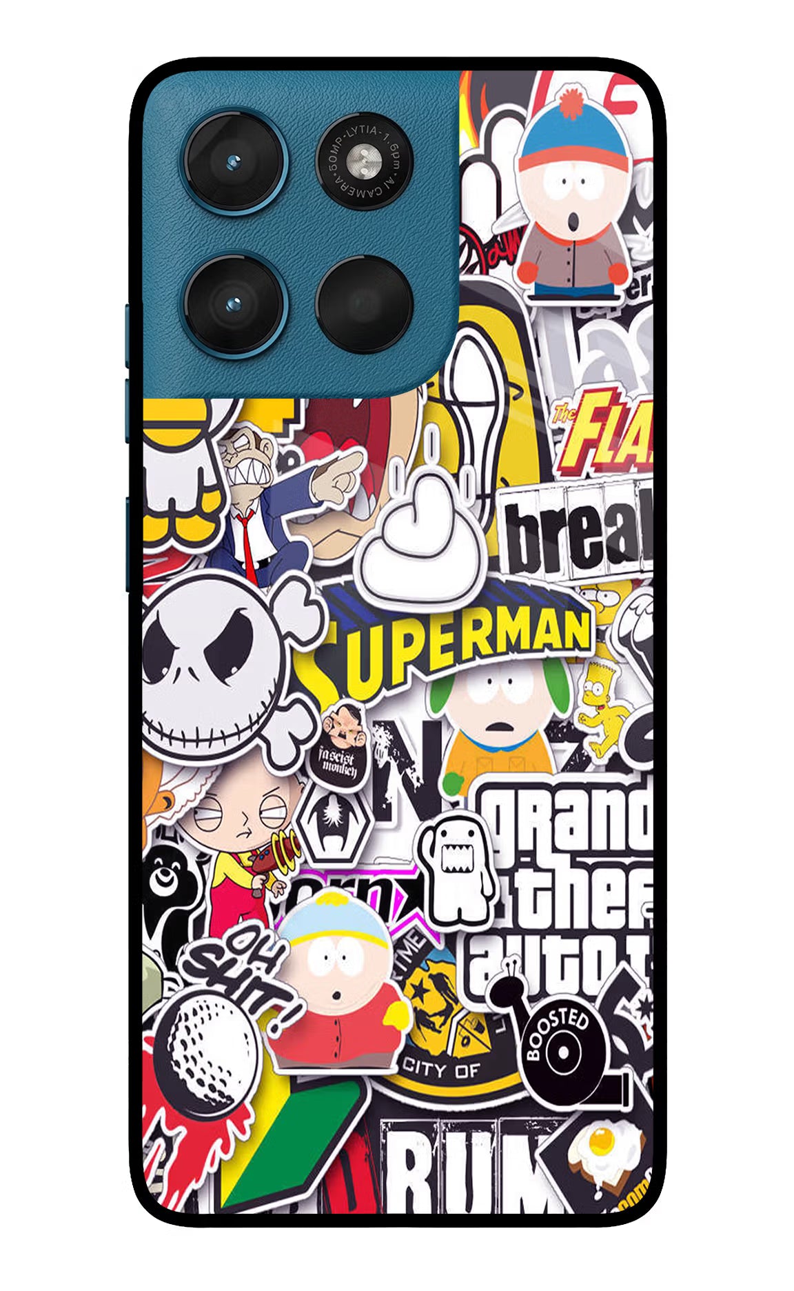 Sticker Bomb Moto G57 Power 5G Glass Case - Sticker Bomb Moto G57 Power 5G Glass Case Sticker Bomb Moto G57 Power 5G Glass Case