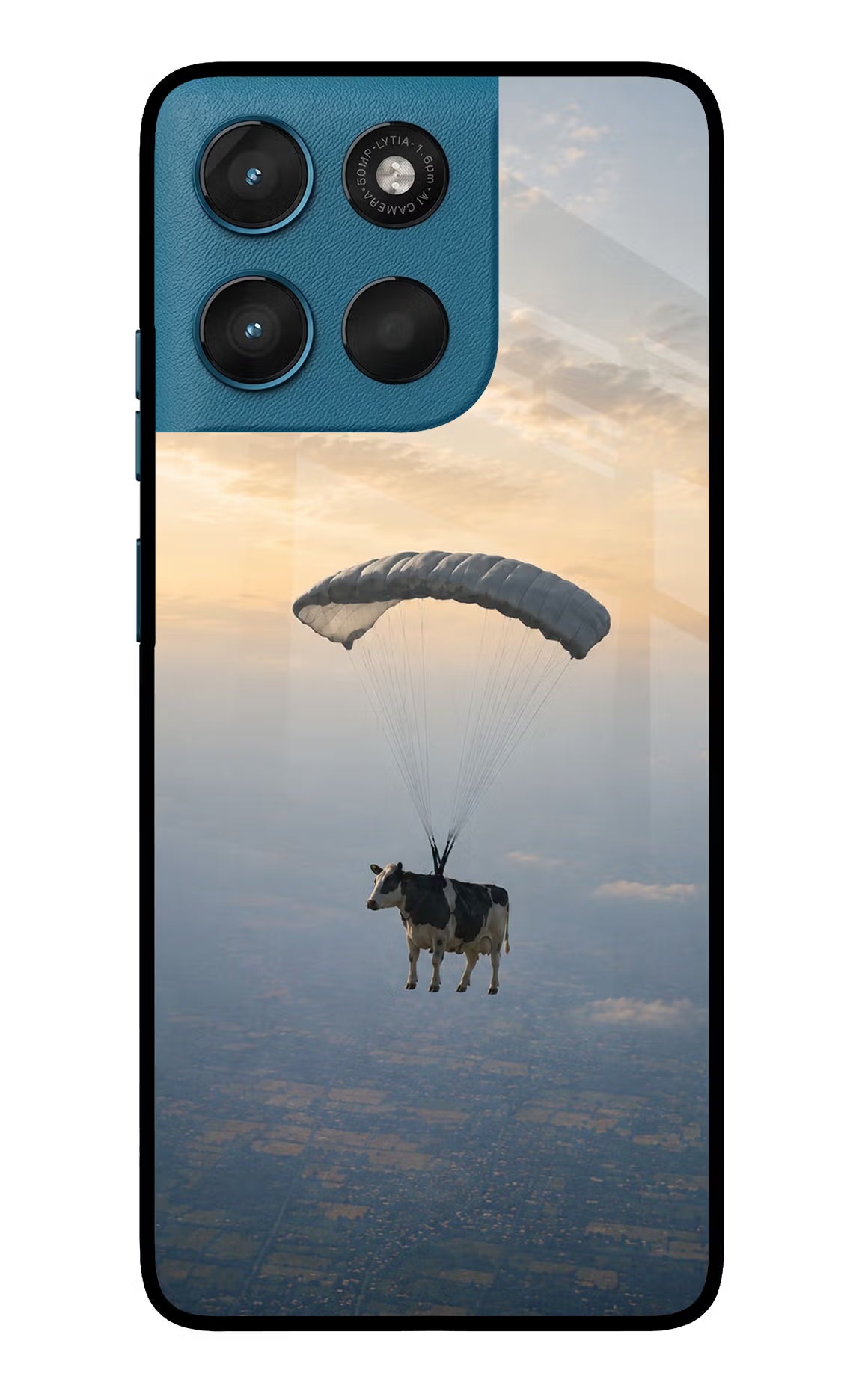 Skydiving Cow Moto G57 Power 5G Glass Case - Skydiving Cow Moto G57 Power 5G Glass Case Skydiving Cow Moto G57 Power 5G Glass Case
