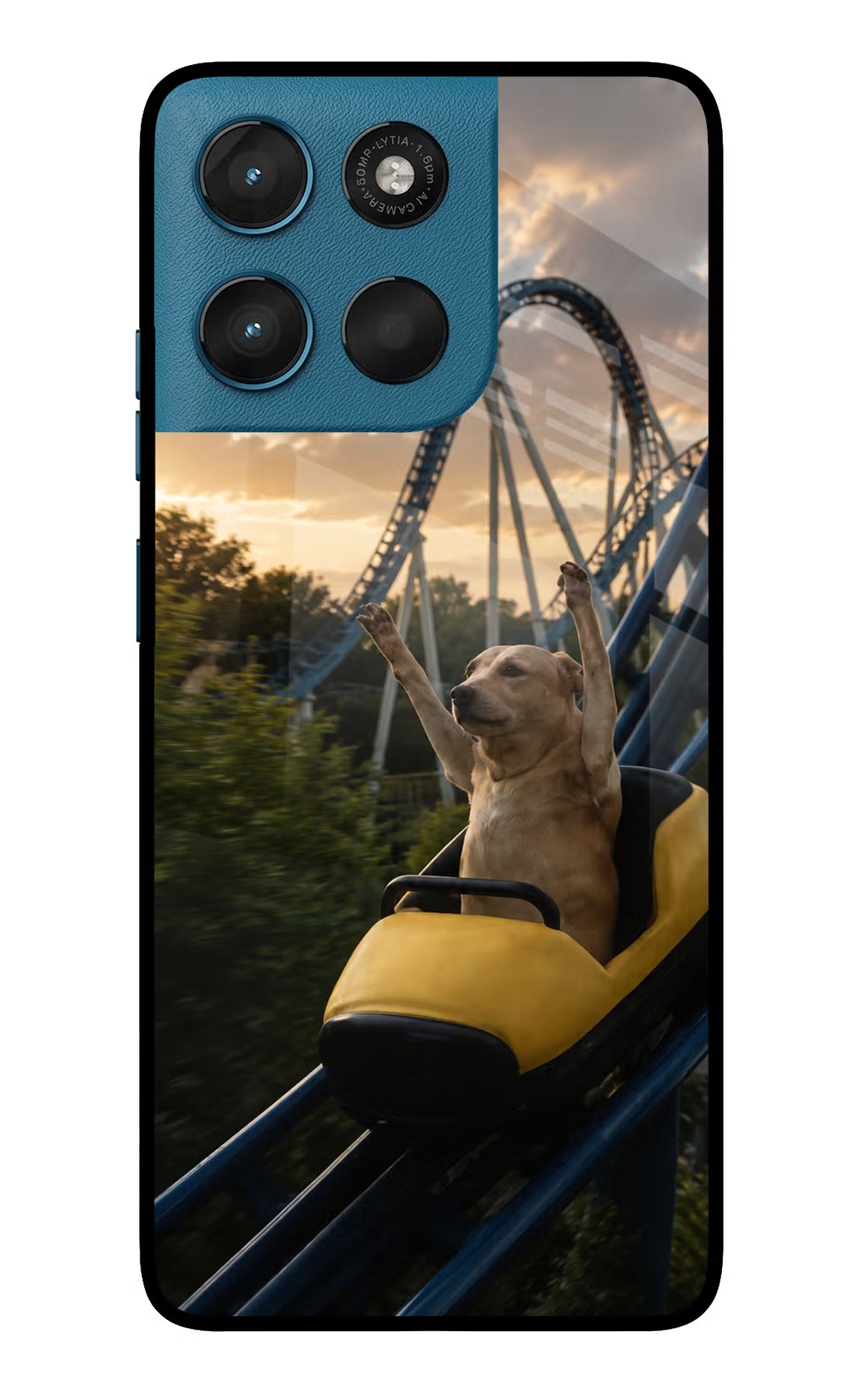 Rollercoaster Dog Moto G57 Power 5G Glass Case - Rollercoaster Dog Moto G57 Power 5G Glass Case Rollercoaster Dog Moto G57 Power 5G Glass Case