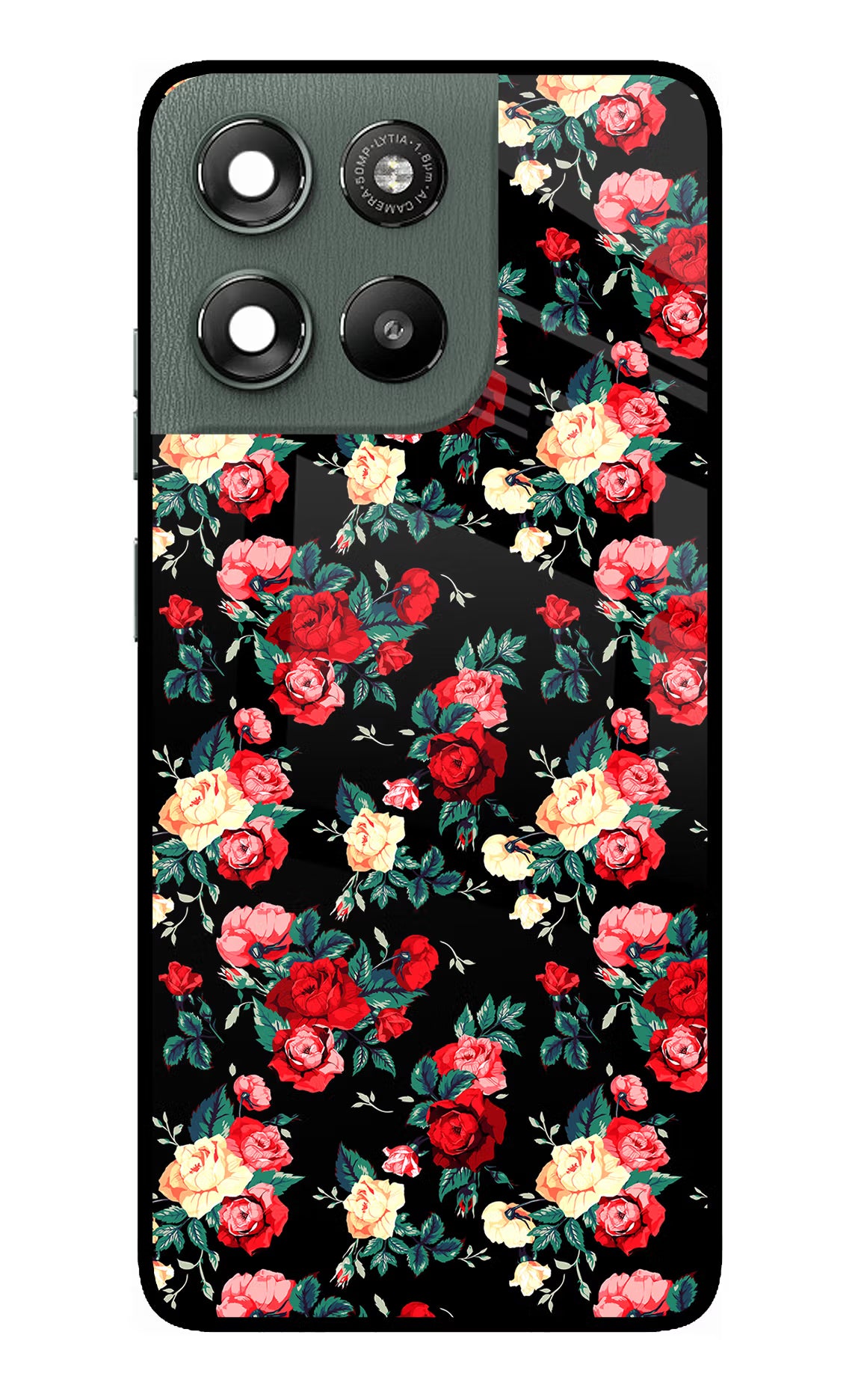 Rose Pattern Moto G67 Power 5G Glass Case - Rose Pattern Moto G67 Power 5G Glass Case Rose Pattern Moto G67 Power 5G Glass Case