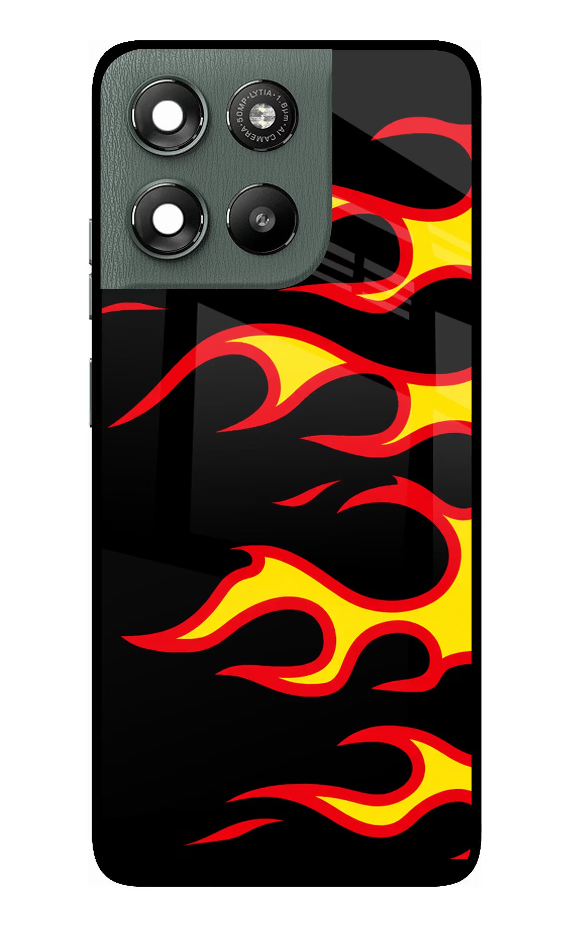 Side Sweep Flames Moto G67 Power 5G Glass Case - Side Sweep Flames Moto G67 Power 5G Glass Case Side Sweep Flames Moto G67 Power 5G Glass Case