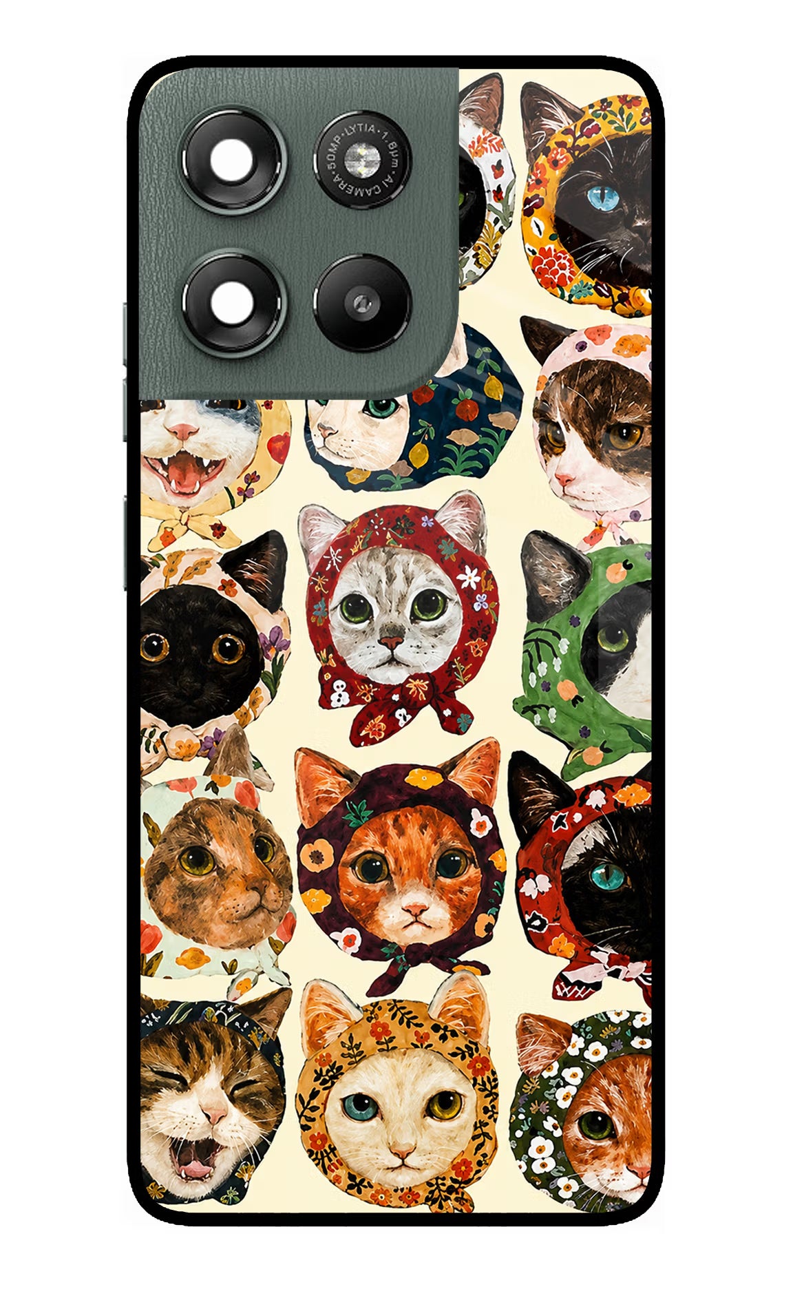 Cool Cat Moto G67 Power 5G Glass Case - Cool Cat Moto G67 Power 5G Glass Case Cool Cat Moto G67 Power 5G Glass Case