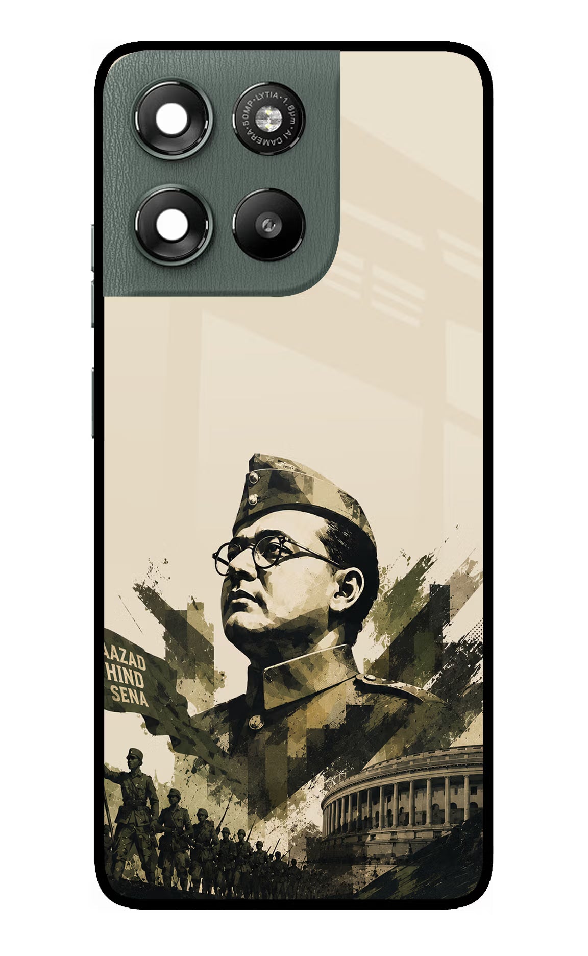Netaji Rising Moto G67 Power 5G Glass Case - Netaji Rising Moto G67 Power 5G Glass Case Netaji Rising Moto G67 Power 5G Glass Case