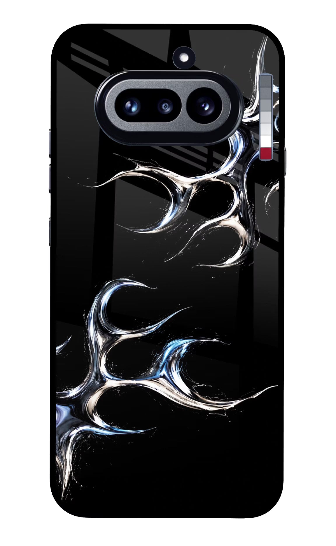 Chrome Tribal Nothing Phone 4a Glass Case - Chrome Tribal Nothing Phone 4a Glass Case Chrome Tribal Nothing Phone 4a Glass Case