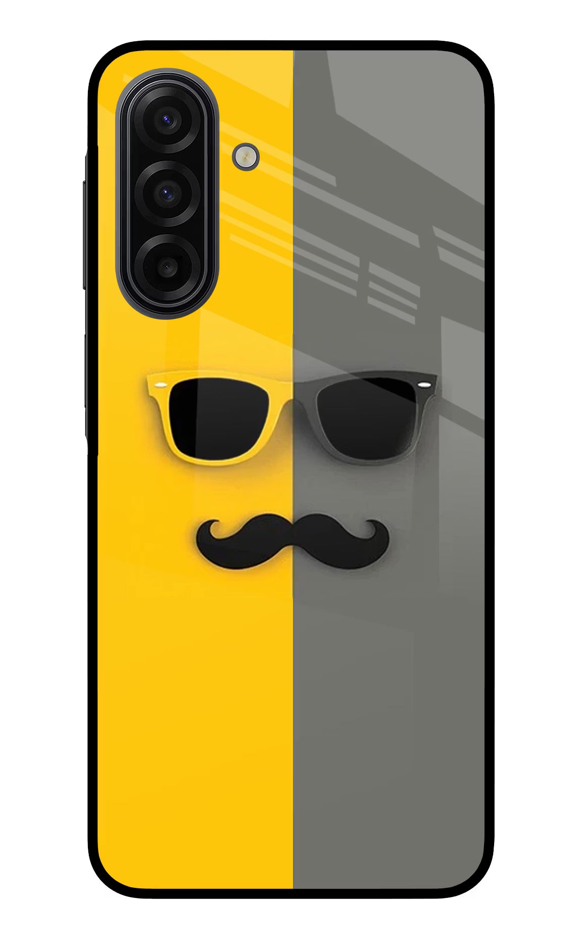 Sunglasses with Mustache Samsung F17 5G Glass Case - Sunglasses with Mustache Samsung F17 5G Glass Case Sunglasses with Mustache Samsung F17 5G Glass Case