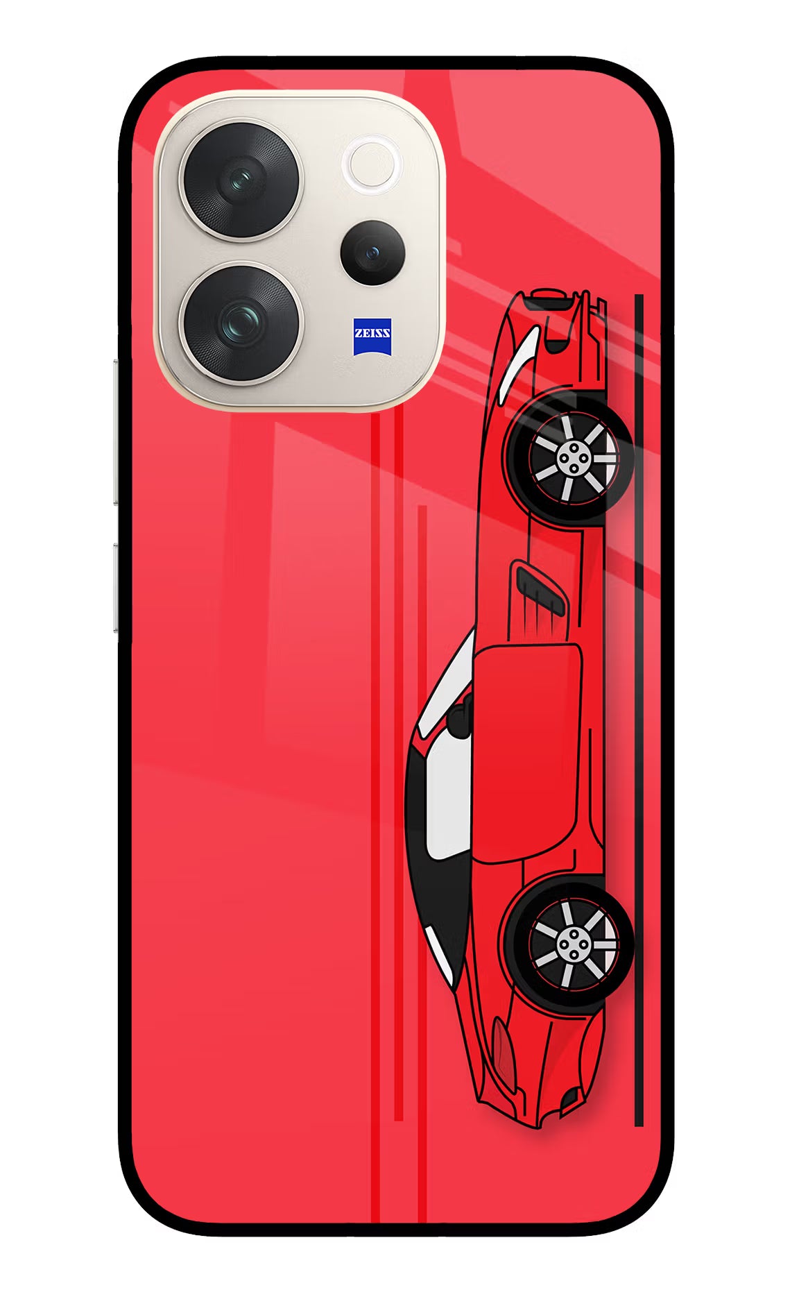 Red Velocity Vivo V70 5G Glass Case - Red Velocity Vivo V70 5G Glass Case Red Velocity Vivo V70 5G Glass Case