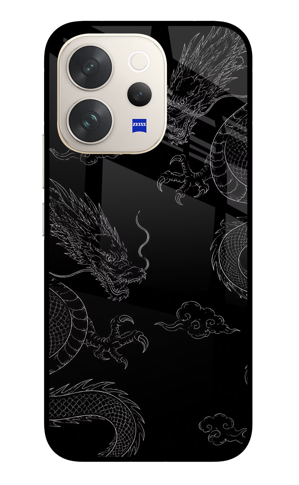 Twin Dragons Vivo V70 5G Glass Case - Twin Dragons Vivo V70 5G Glass Case Twin Dragons Vivo V70 5G Glass Case