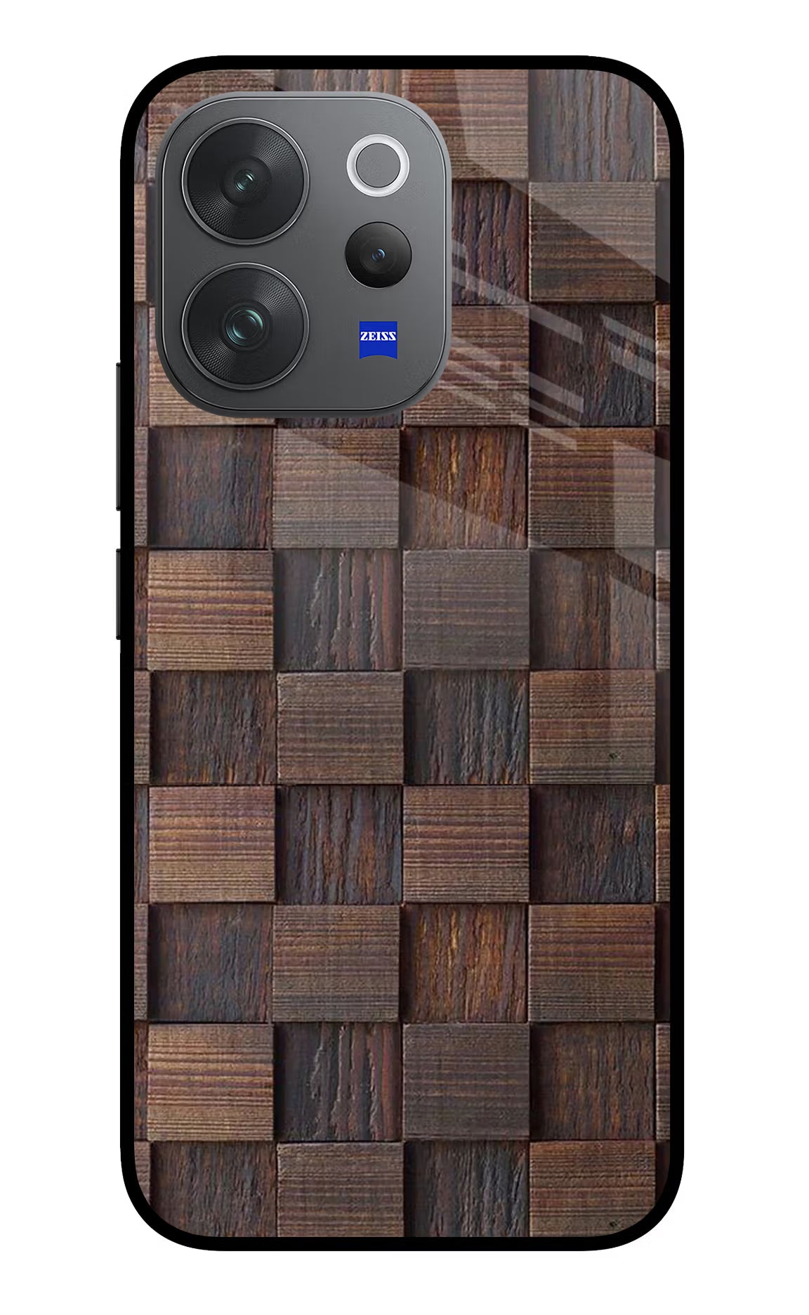 Wooden Cube Design Vivo V70 Elite 5G Glass Case - Wooden Cube Design Vivo V70 Elite 5G Glass Case Wooden Cube Design Vivo V70 Elite 5G Glass Case