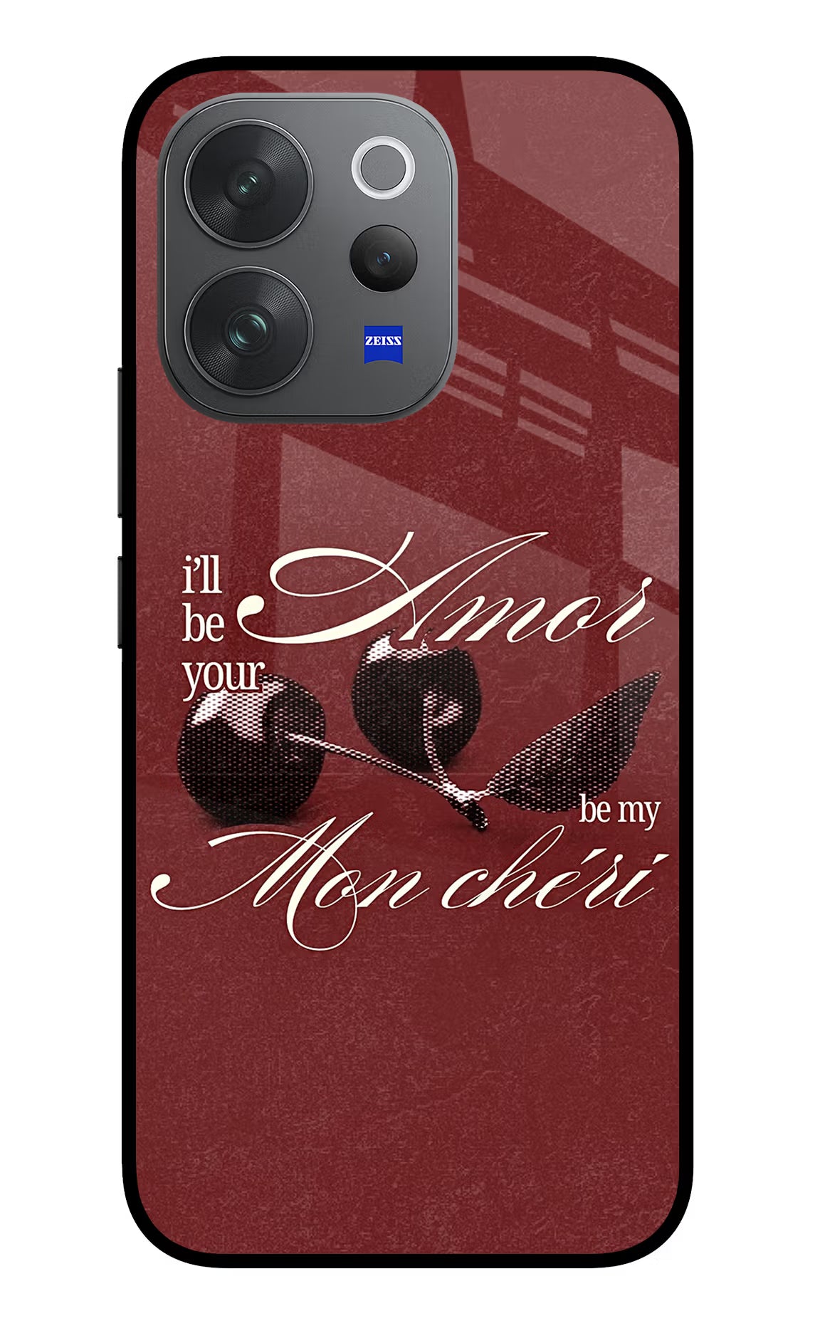 Velvet Cherry Vivo V70 Elite 5G Glass Case - Velvet Cherry Vivo V70 Elite 5G Glass Case Velvet Cherry Vivo V70 Elite 5G Glass Case