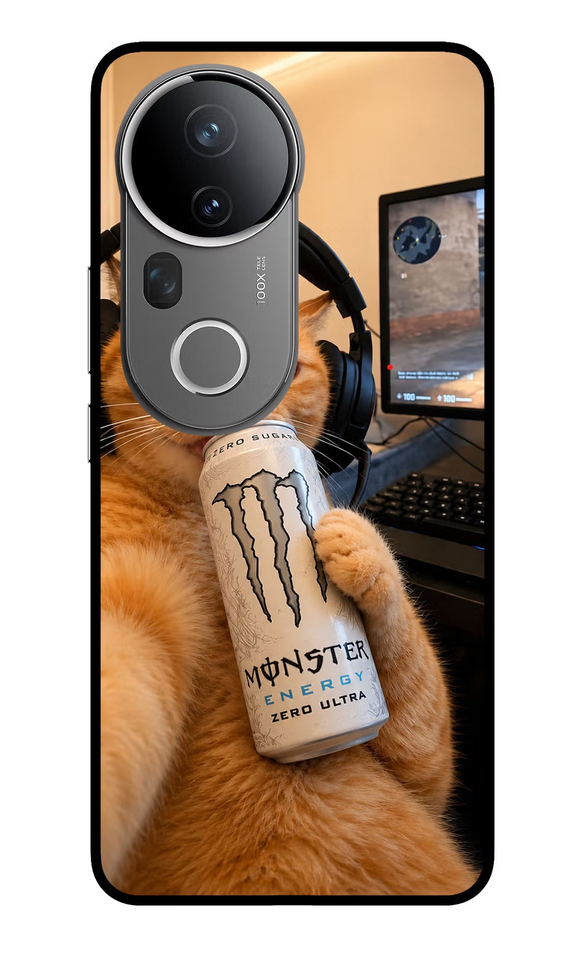 Gamer Cat Energy Vivo T4 Ultra 5G Glass Case - Gamer Cat Energy Vivo T4 Ultra 5G Glass Case Gamer Cat Energy Vivo T4 Ultra 5G Glass Case