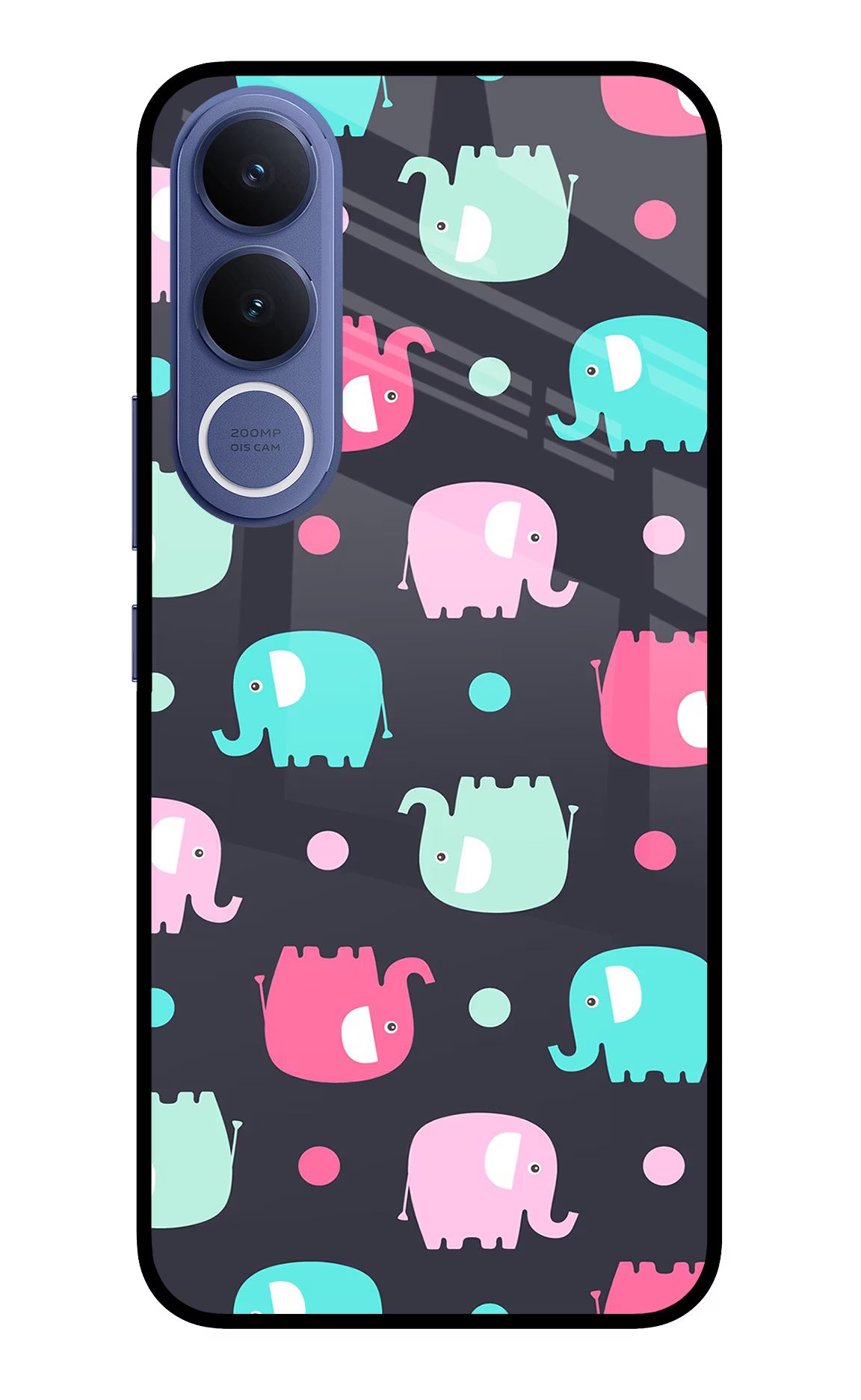 Elephants Vivo V70 FE 5G Glass Case - Elephants Vivo V70 FE 5G Glass Case Elephants Vivo V70 FE 5G Glass Case