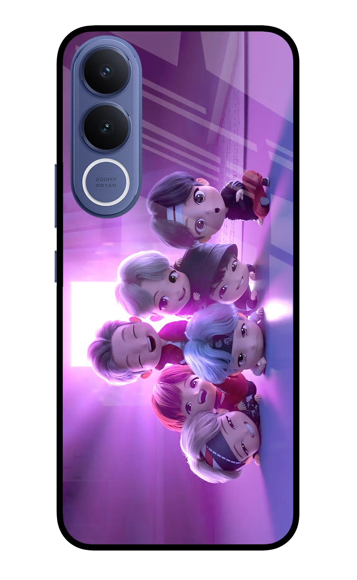 BTS Chibi Vivo V70 FE 5G Glass Case - BTS Chibi Vivo V70 FE 5G Glass Case BTS Chibi Vivo V70 FE 5G Glass Case