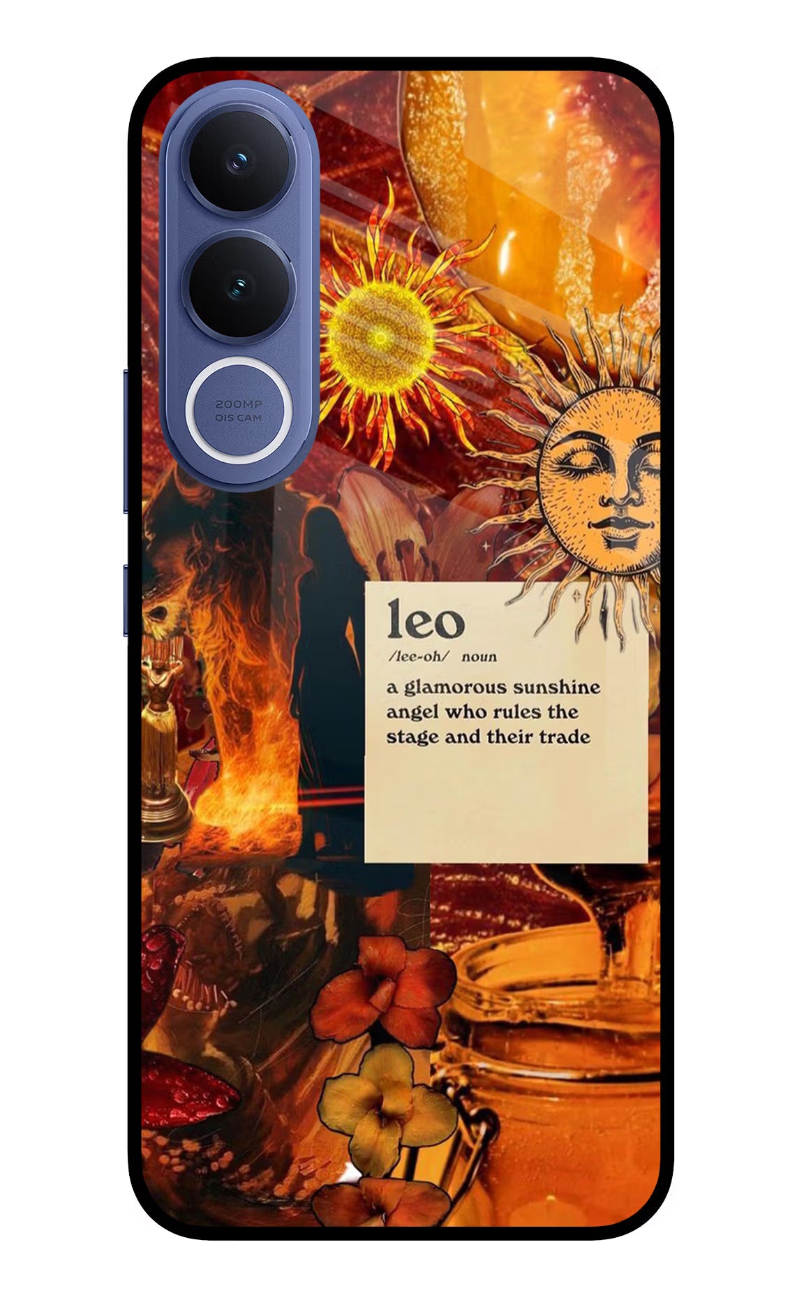 Leo Zodiac Vivo V70 FE 5G Glass Case - Leo Zodiac Vivo V70 FE 5G Glass Case Leo Zodiac Vivo V70 FE 5G Glass Case