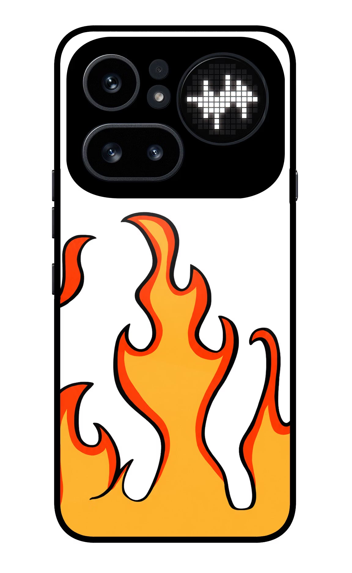 Fired Up – White Nothing Phone 4a Pro Glass Case - Fired Up – White Nothing Phone 4a Pro Glass Case Fired Up – White Nothing Phone 4a Pro Glass Case