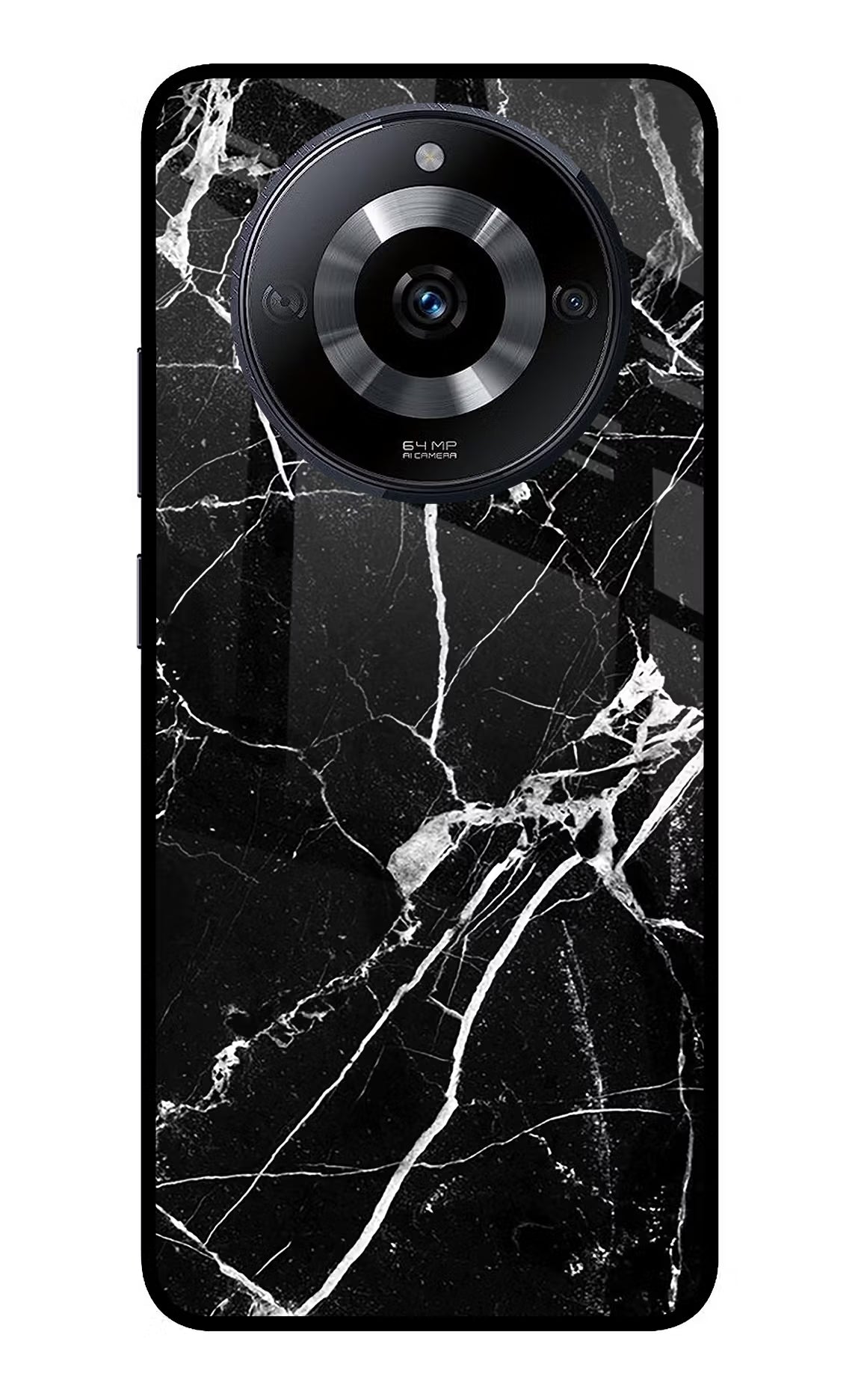Black Marble Pattern Realme Narzo 60 5G Glass Case - Black Marble Pattern Realme Narzo 60 5G Glass Case Black Marble Pattern Realme Narzo 60 5G Glass Case