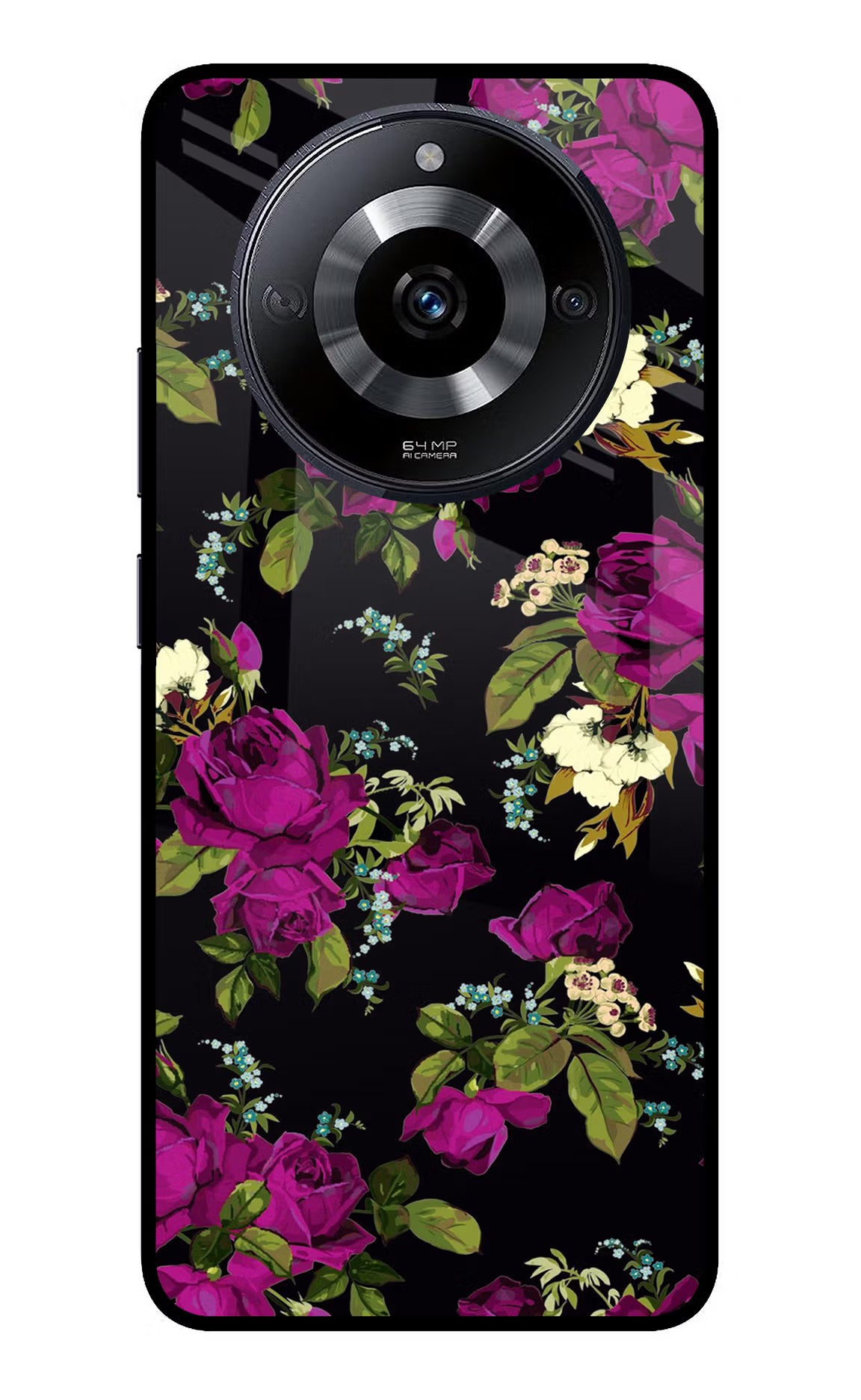 Flowers Realme Narzo 60 5G Glass Case - Flowers Realme Narzo 60 5G Glass Case Flowers Realme Narzo 60 5G Glass Case