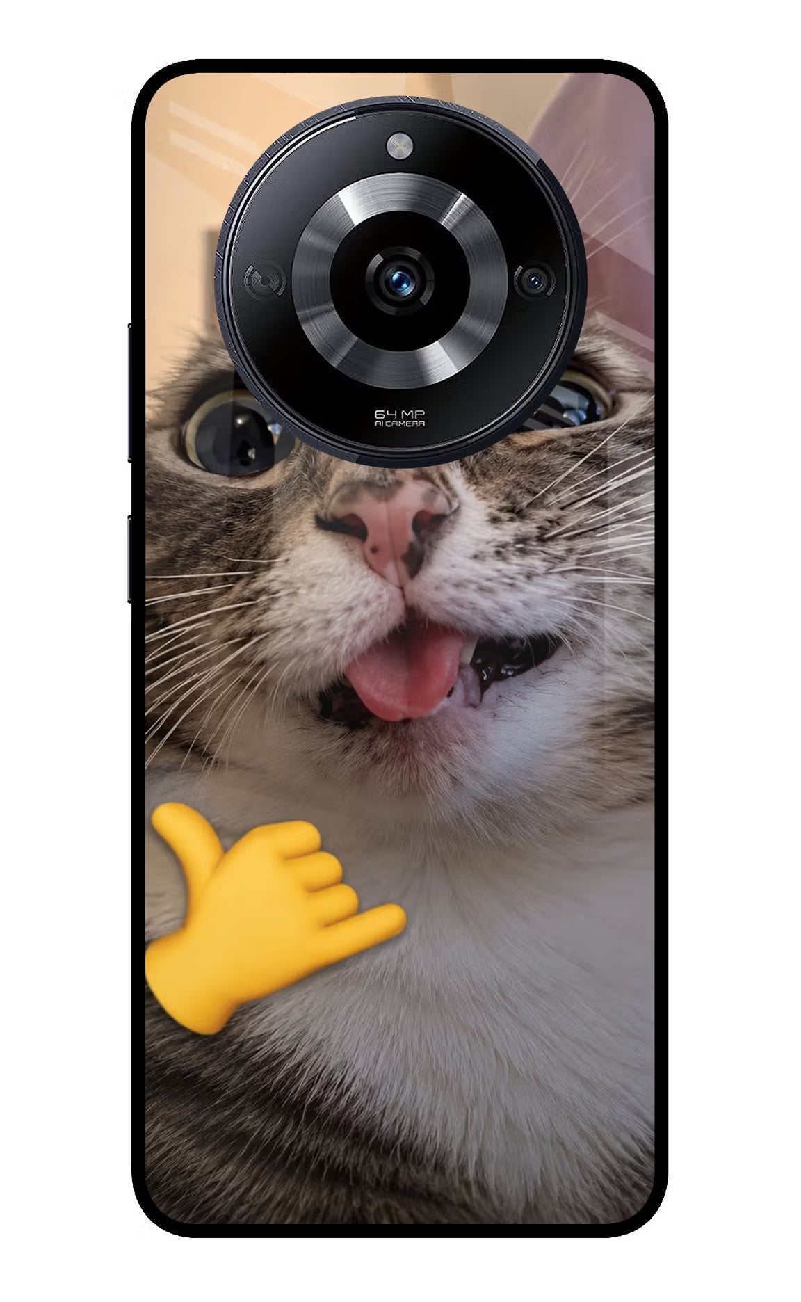 Silly Cat Call Realme Narzo 60 5G Glass Case - Silly Cat Call Realme Narzo 60 5G Glass Case Silly Cat Call Realme Narzo 60 5G Glass Case
