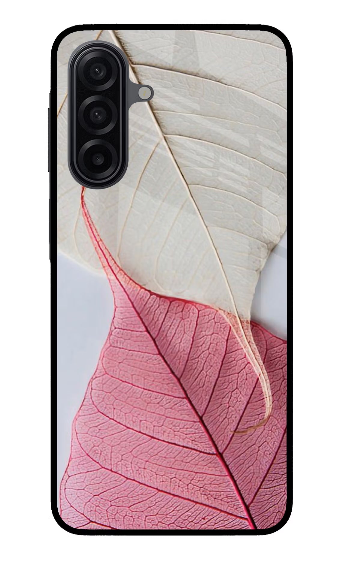 White Pink Leaf Samsung M17 5G Glass Case - White Pink Leaf Samsung M17 5G Glass Case White Pink Leaf Samsung M17 5G Glass Case