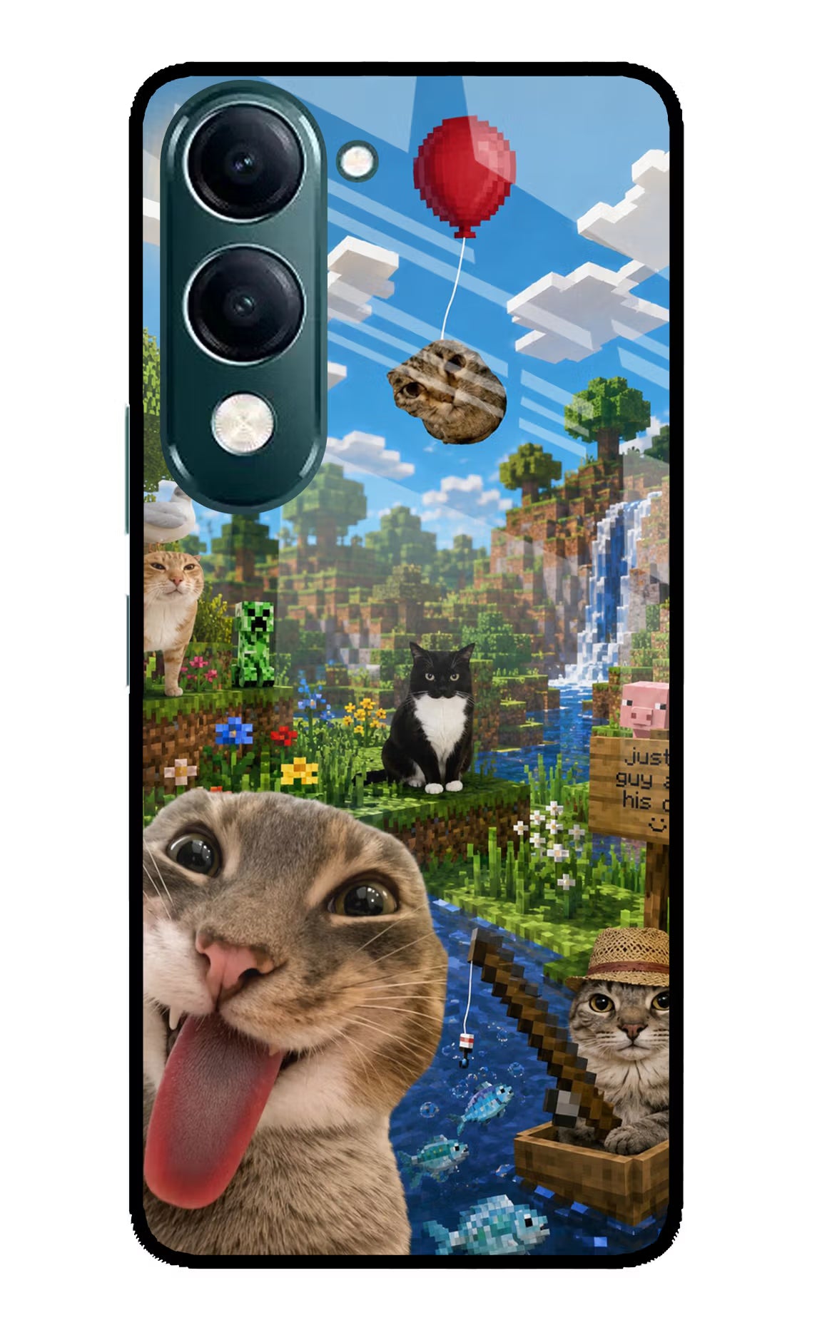 Minecraft Cat Chaos iQOO Z10 Lite 5G Glass Case - Minecraft Cat Chaos iQOO Z10 Lite 5G Glass Case Minecraft Cat Chaos iQOO Z10 Lite 5G Glass Case