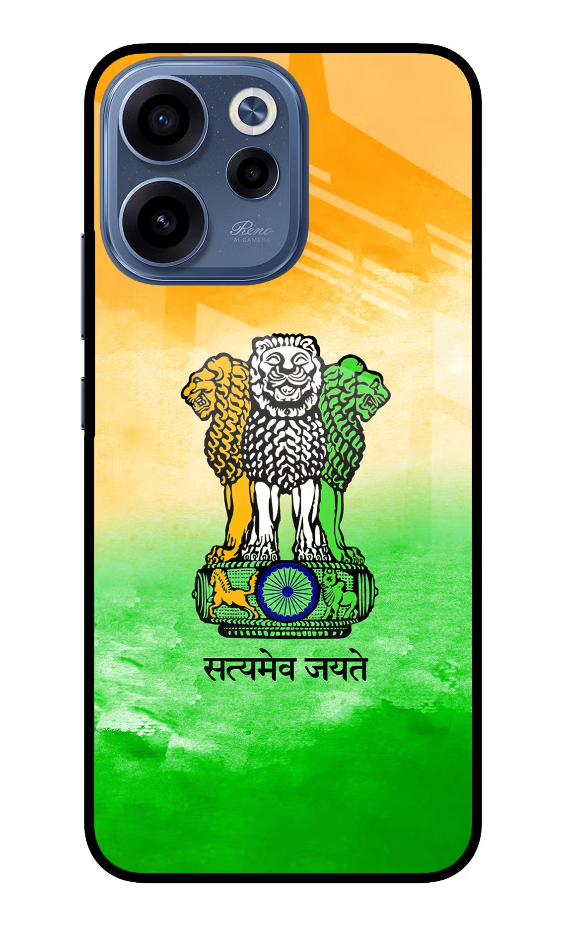 Satyamev Jayate Flag Oppo Reno15c 5G Glass Case - Satyamev Jayate Flag Oppo Reno15c 5G Glass Case Satyamev Jayate Flag Oppo Reno15c 5G Glass Case