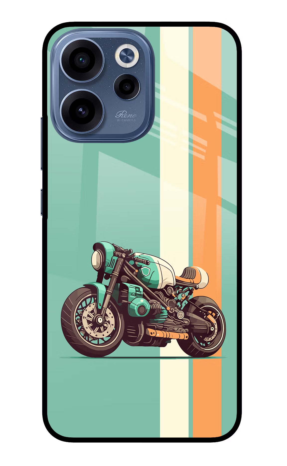 Striped Moto Drift Oppo Reno15c 5G Glass Case - Striped Moto Drift Oppo Reno15c 5G Glass Case Striped Moto Drift Oppo Reno15c 5G Glass Case