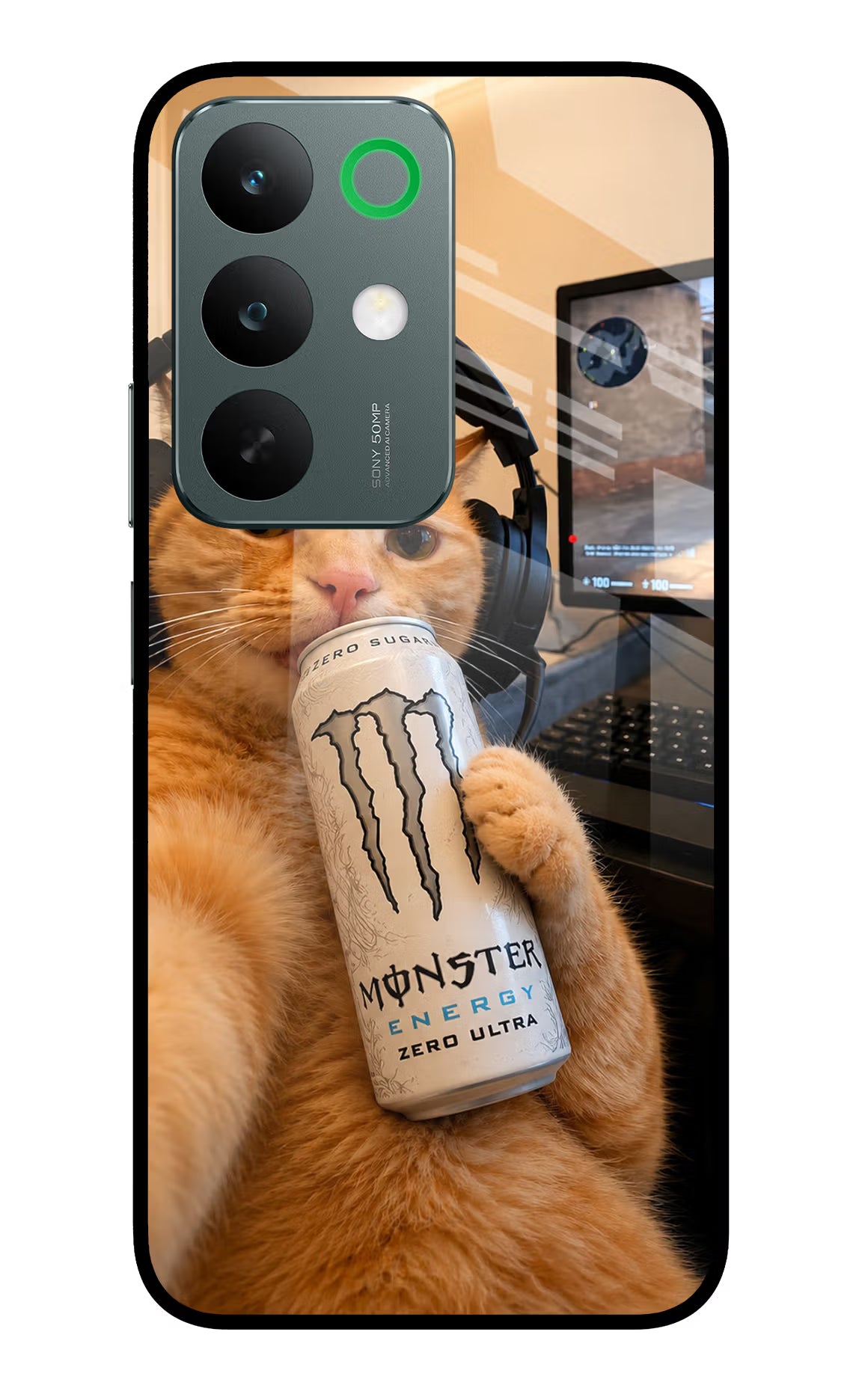 Gamer Cat Energy Realme C85 5G Glass Case - Gamer Cat Energy Realme C85 5G Glass Case Gamer Cat Energy Realme C85 5G Glass Case