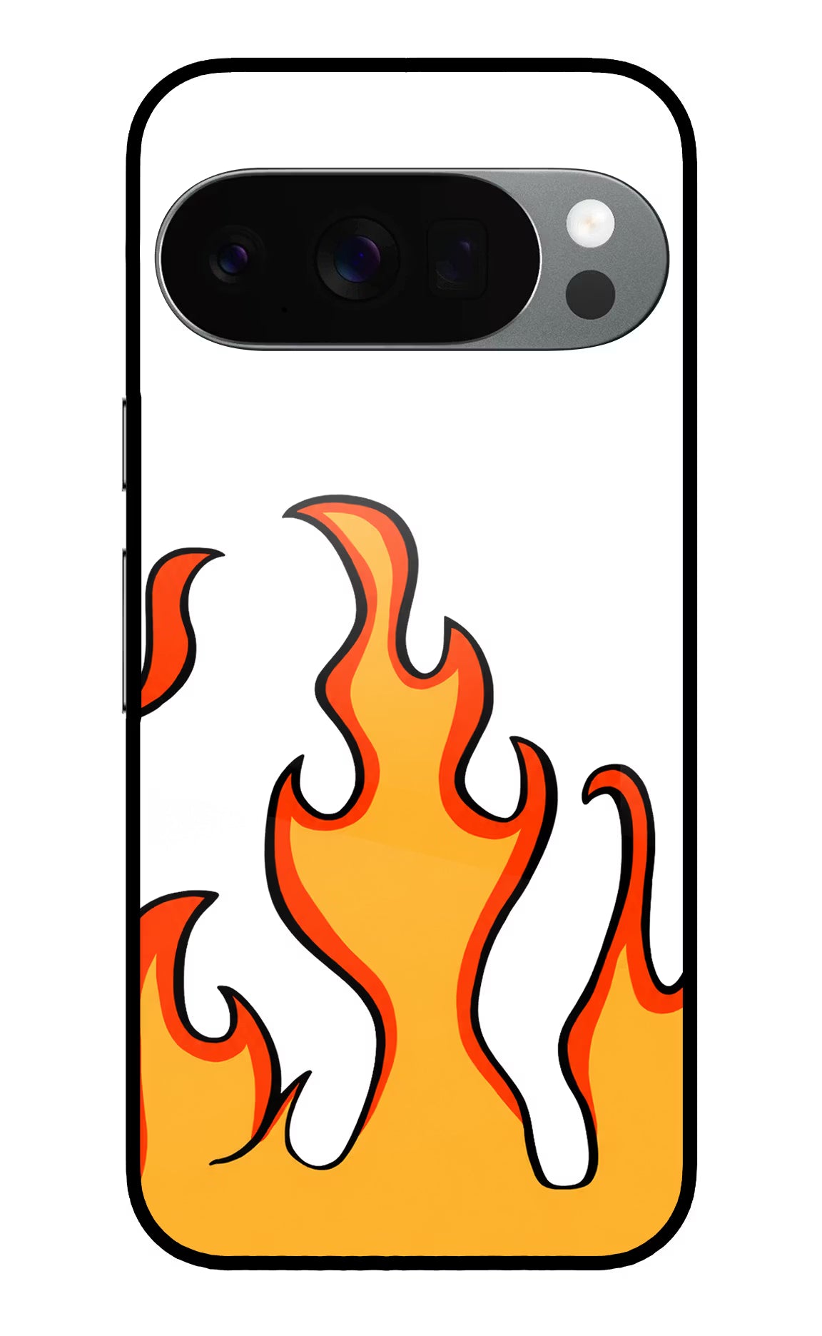 Fired Up – White Google Pixel 10 Pro Glass Case - Fired Up – White Google Pixel 10 Pro Glass Case Fired Up – White Google Pixel 10 Pro Glass Case