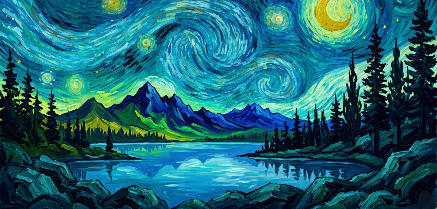 Starry Lake Anti-Slip Desk Mat – casekaro - Starry Lake mousepad design - 23x11 inch large gaming desk mat by Casekaro Starry Lake mousepad design - 23x11 inch large gaming desk mat by Casekaro