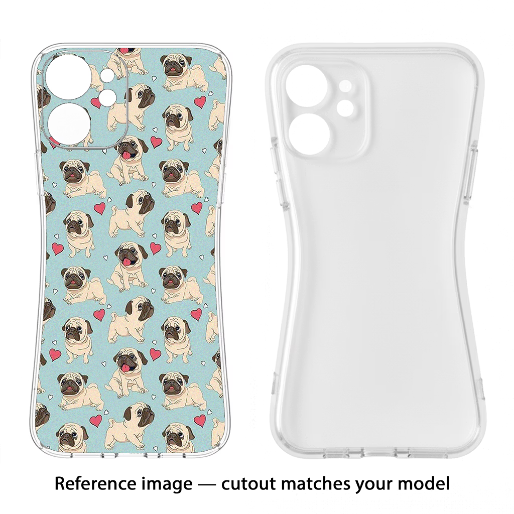 Pug Dog iPhone 14 Plus Back Cover - Pug Dog iPhone 14 Plus Soft Case Back Cover by Casekaro Pug Dog iPhone 14 Plus Soft Case Back Cover by Casekaro